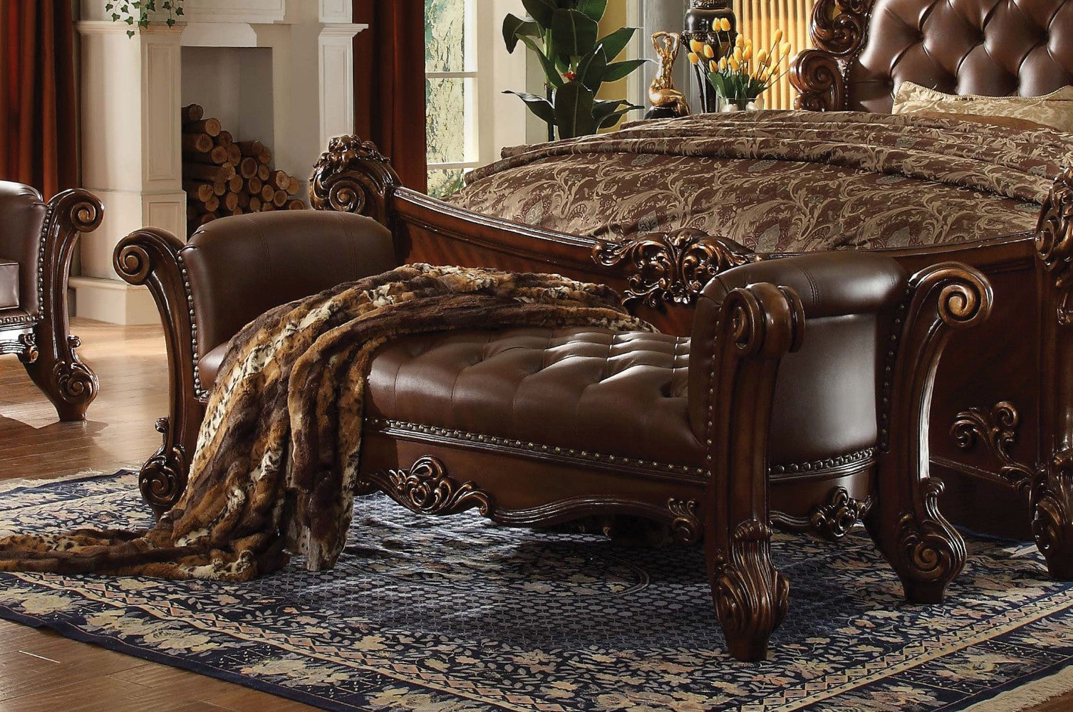 Vendome Bench, Cherry Brown