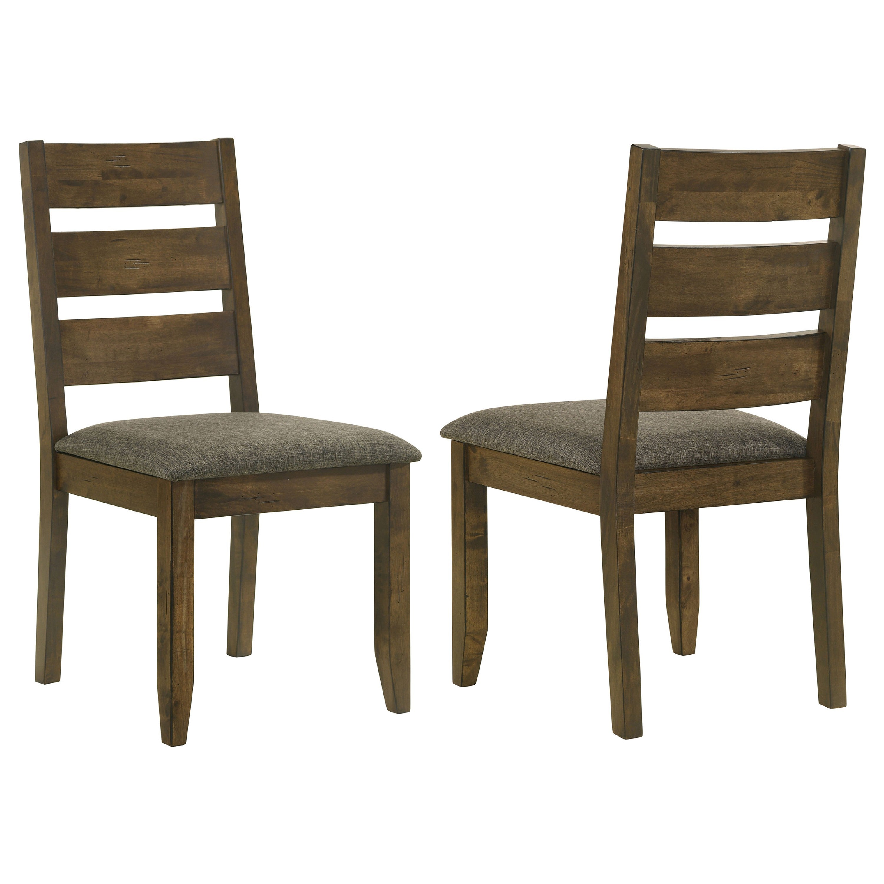 Wooden Ladder Back Dining Chair, Gray & Brown, Set of 2