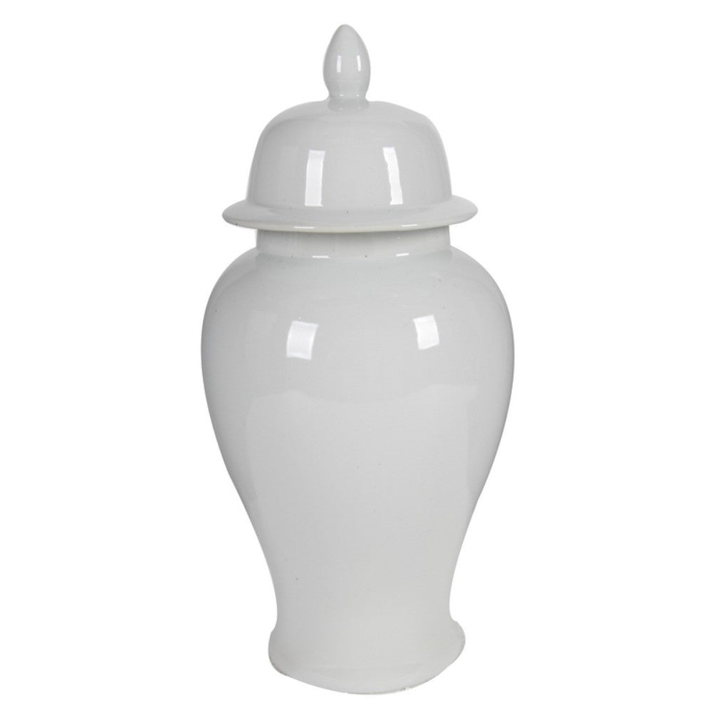 Kipp Decorative Porcelain Ginger Jar with Lidded Top, Large, White