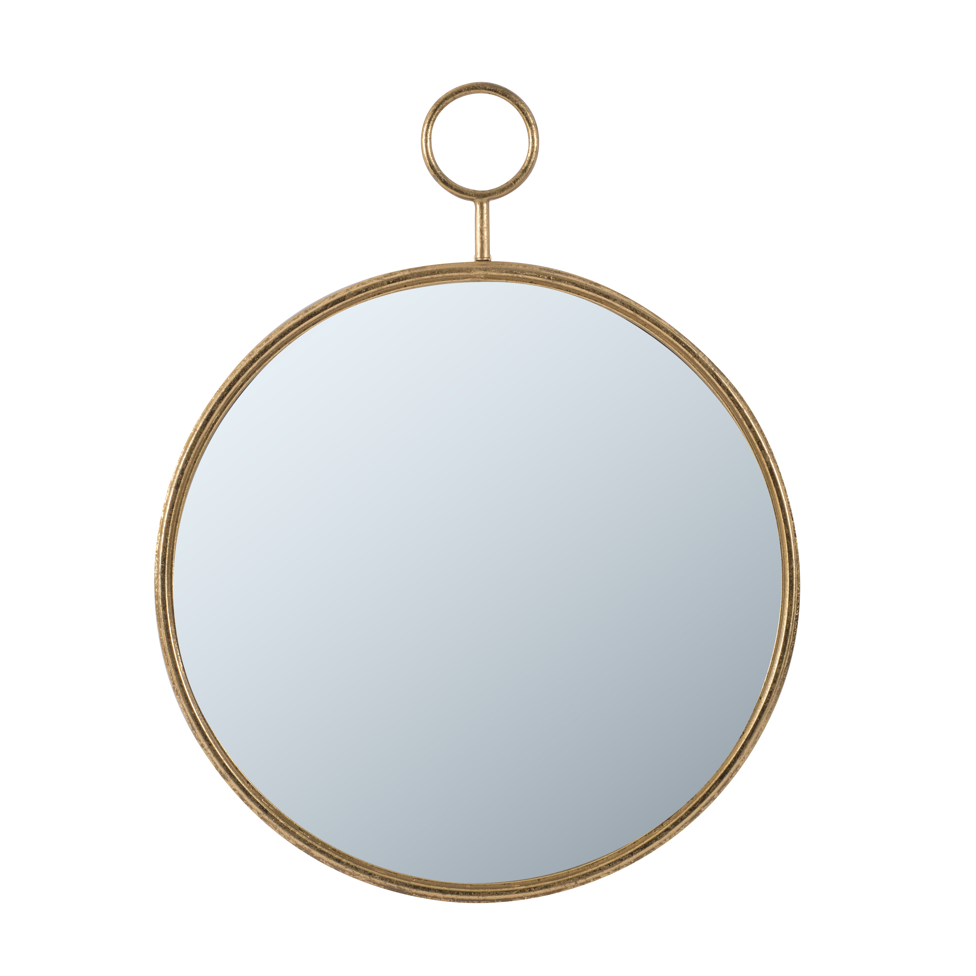 Oval Shape Metal Frame Wall Mirror, Small, Gold