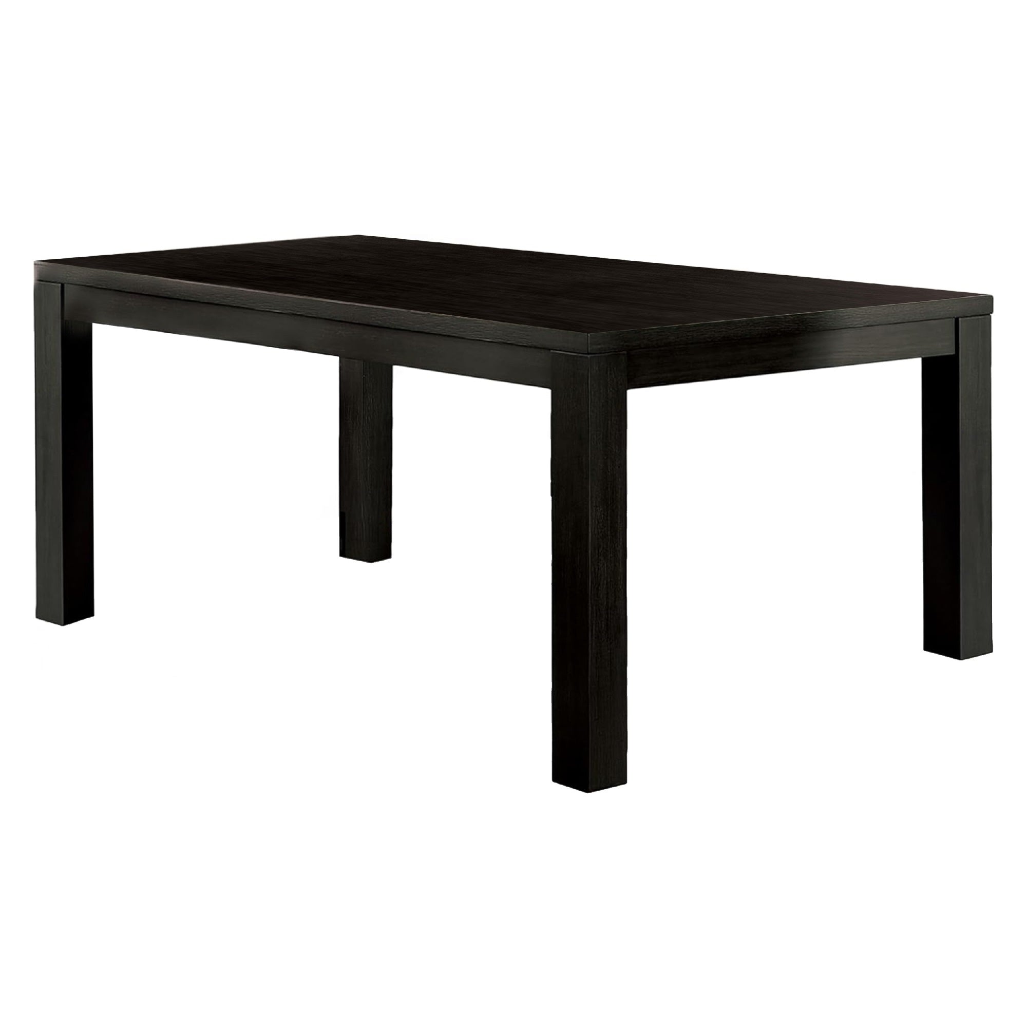 Renu Dining Table, 72 Inch, Antique Black Rectangular Solid Wood Top