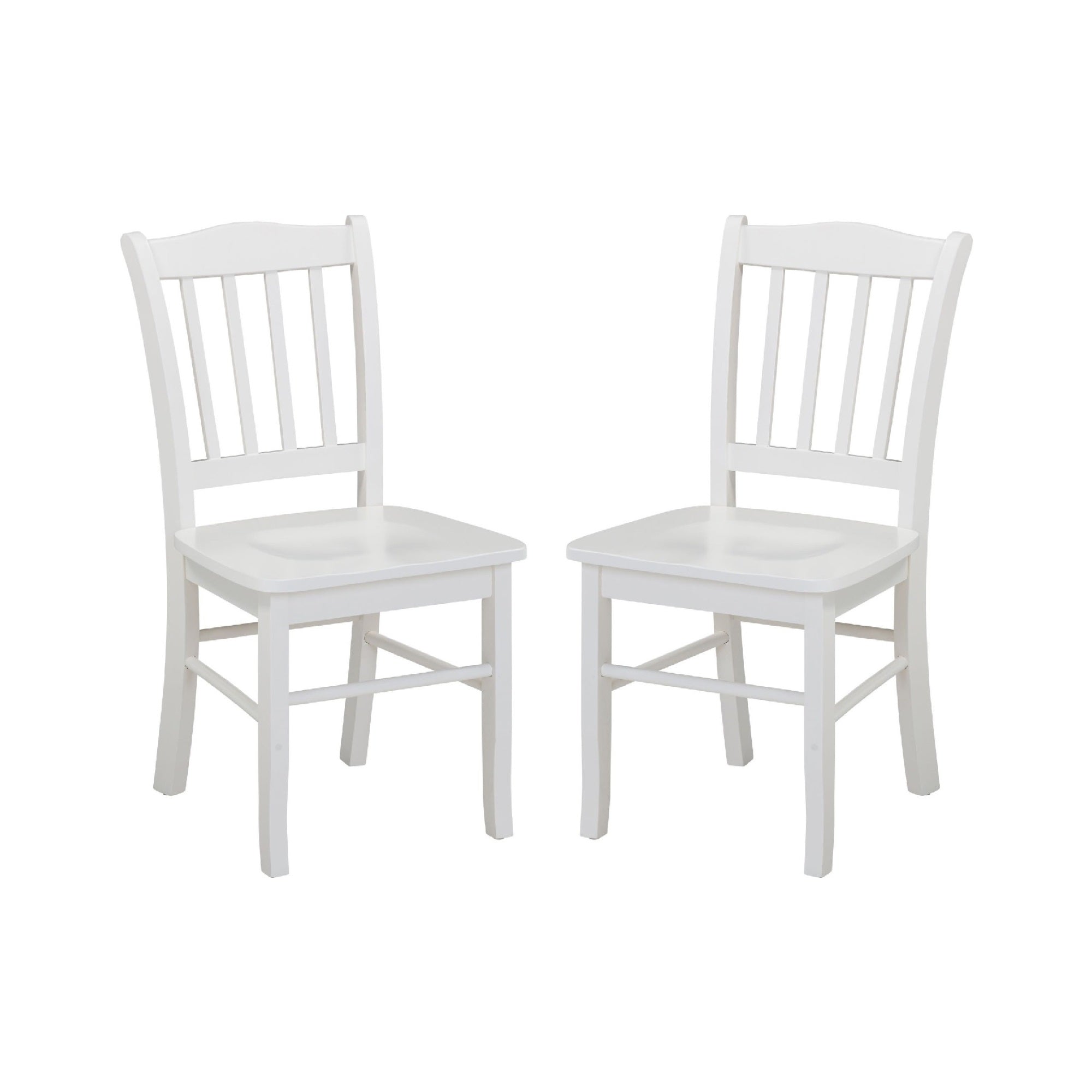 Nova Dining Side Chair Set of 2, Shaker Style, Cream White Wood