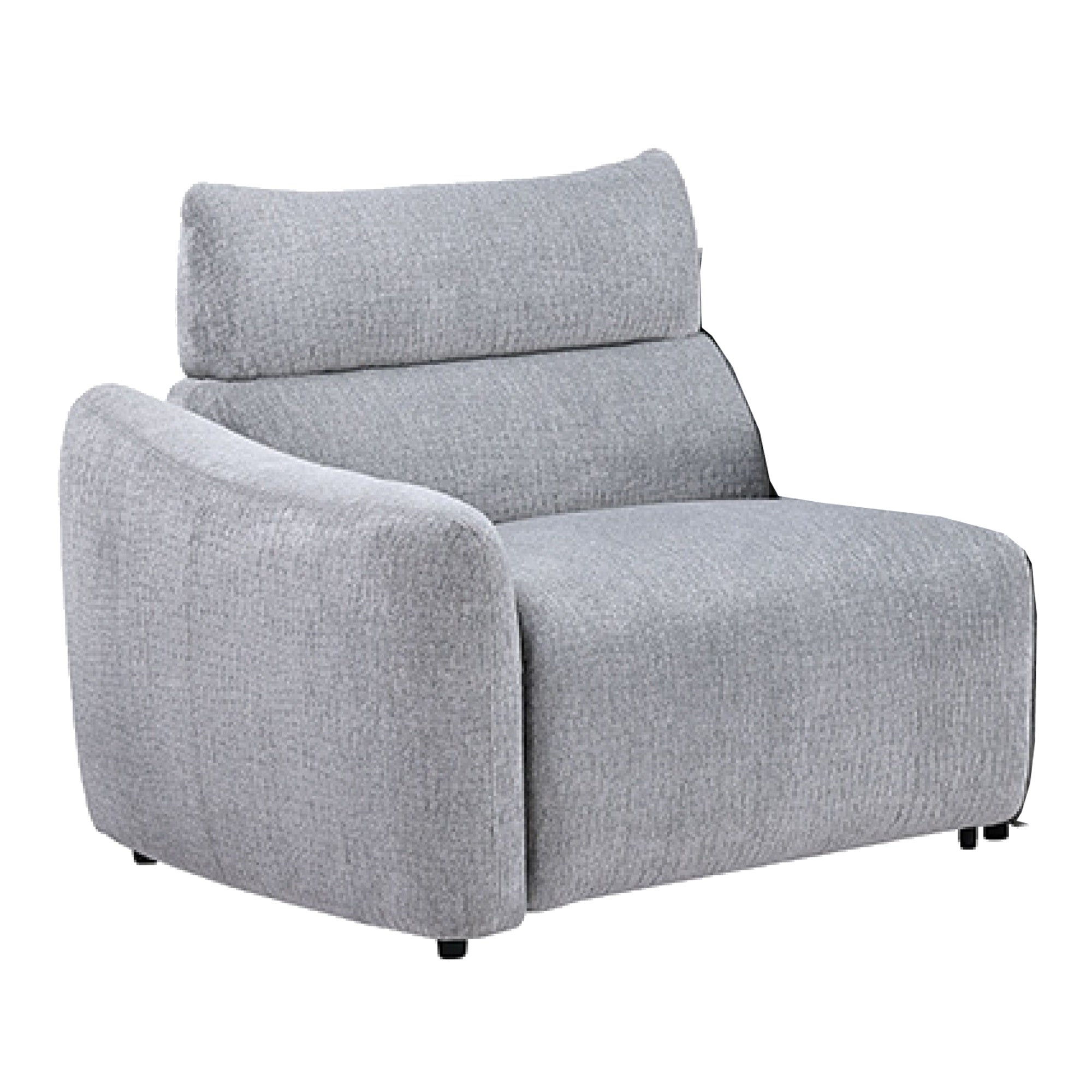 Falo Modular Power Motion Left Recliner Chair, Foam Light Gray Chenille