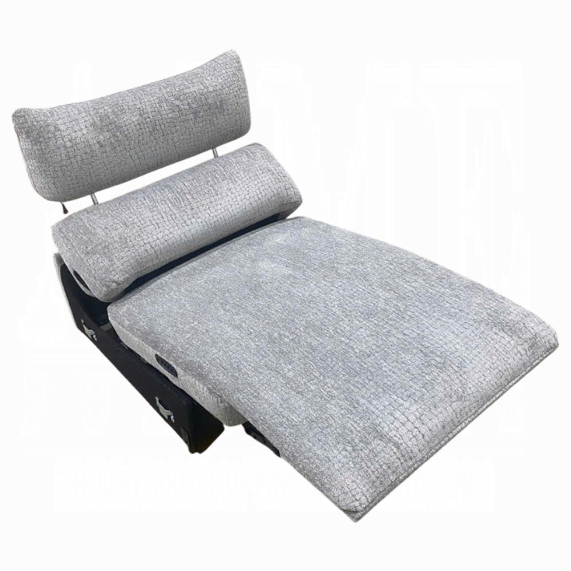 Falo Modular Power Motion Recliner Armless Chair, Light Gray Chenille