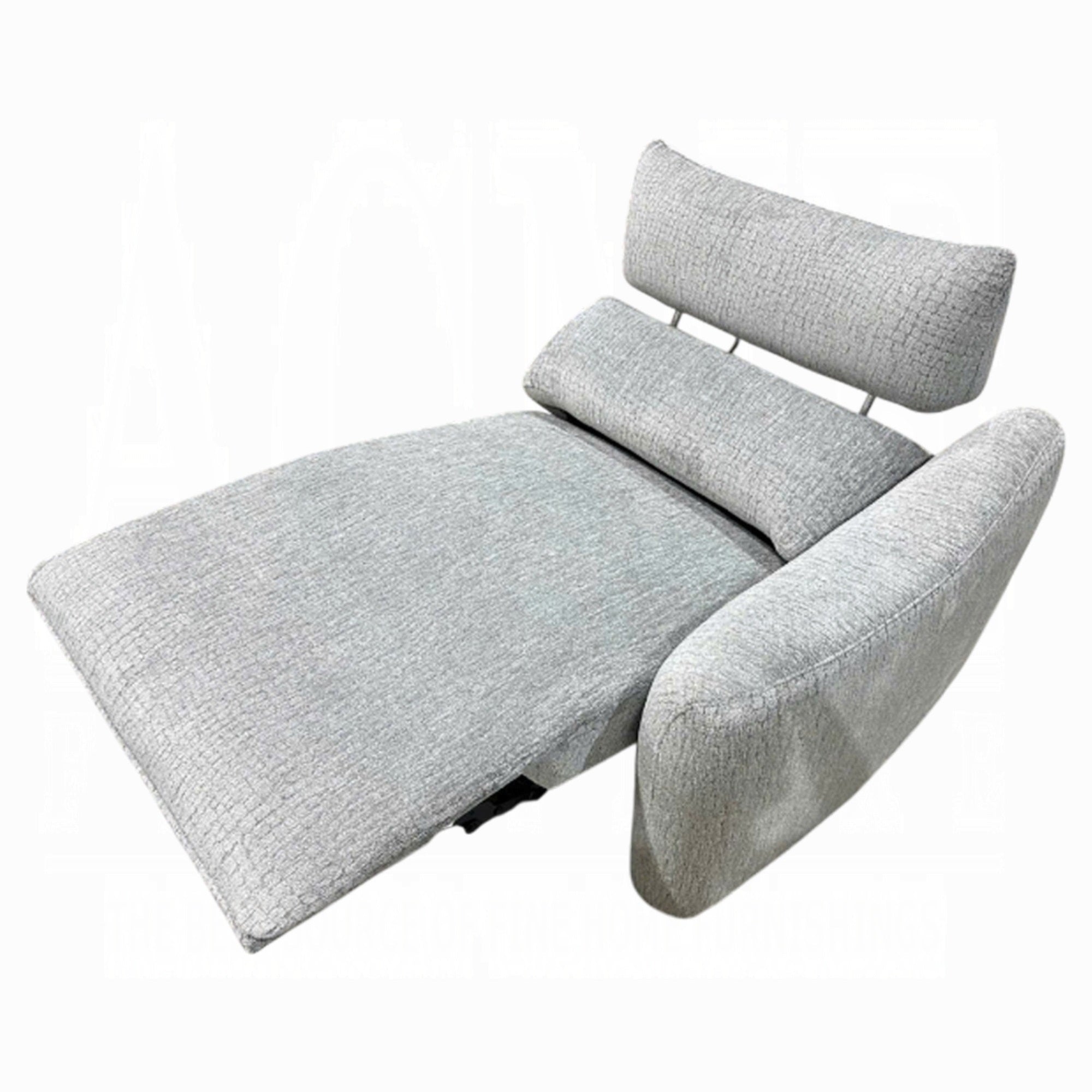 Falo Modular Power Motion Right Recliner Chair, Foam Light Gray Chenille