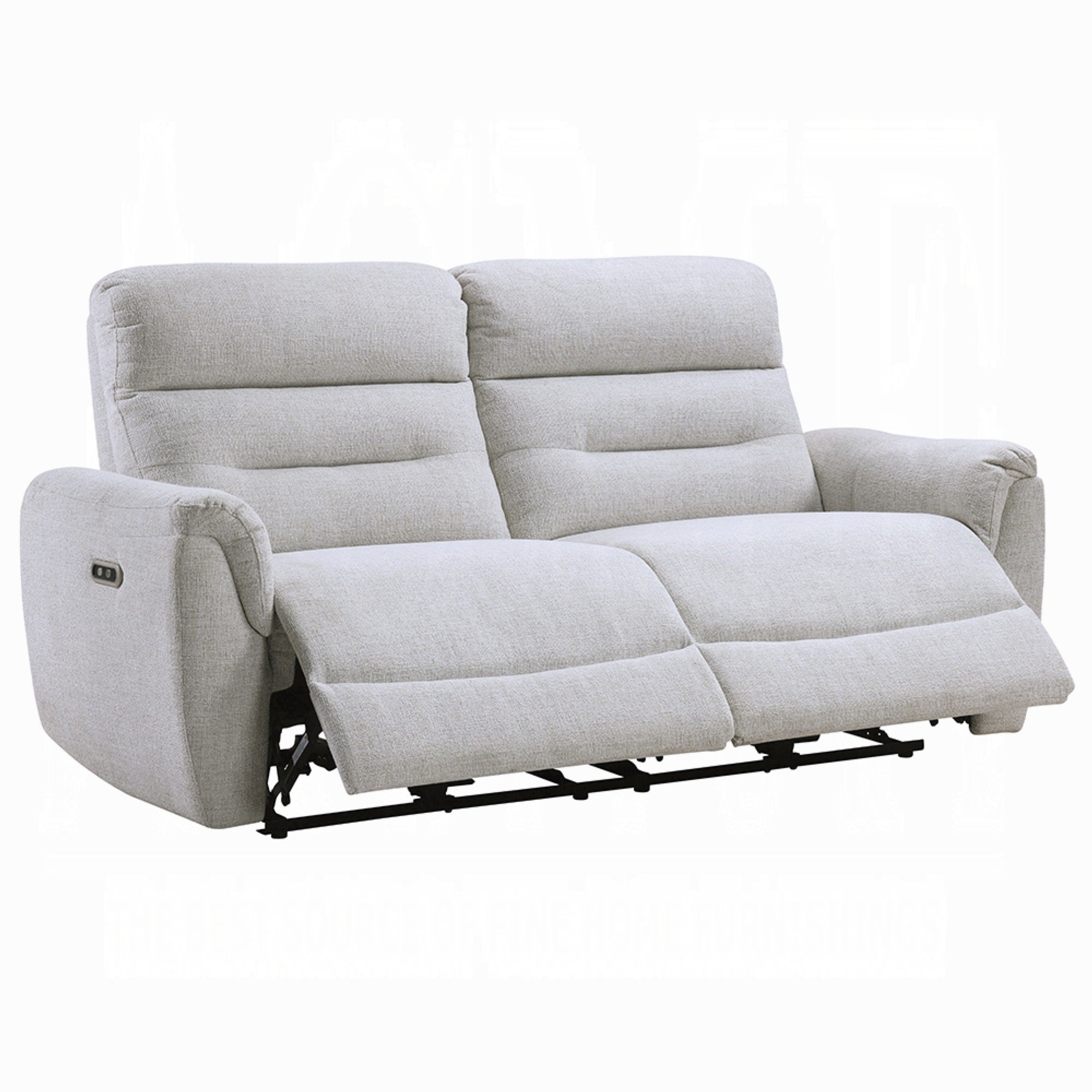 Tres Power Motion Recliner Sofa with USB Port, 2 Seater, Gray Chenille