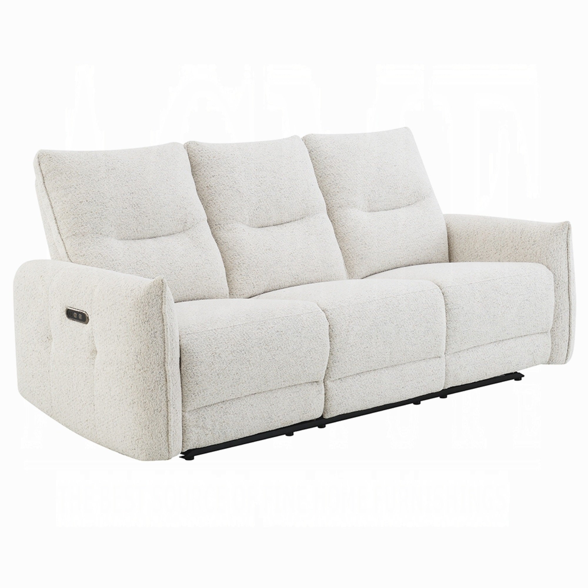 Lali Power Motion Recliner Sofa with USB Port, 3 Seater, Cream Chenille