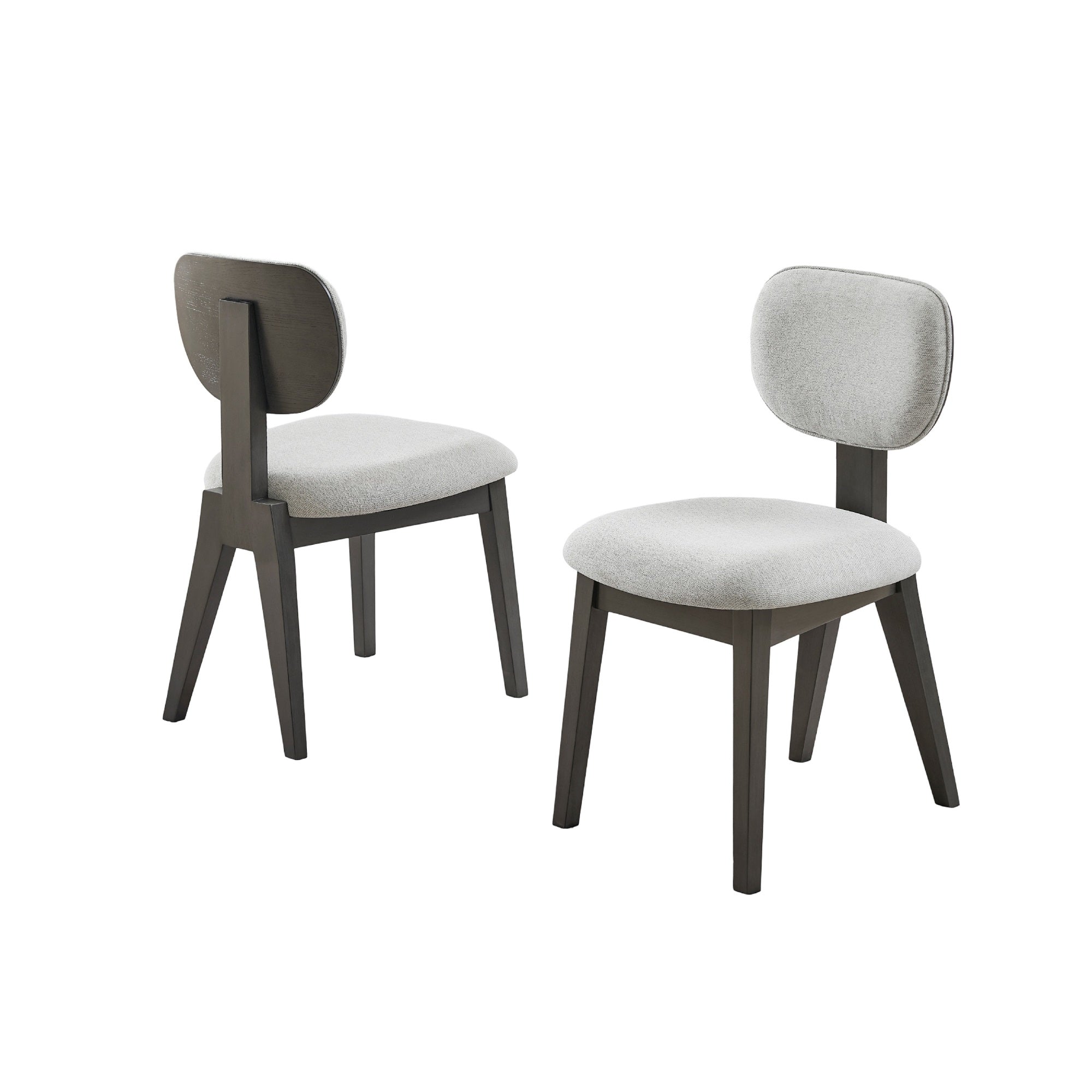 Beny Dining Chair Set of 2, Retro Padded Seat and Low Back, Gray