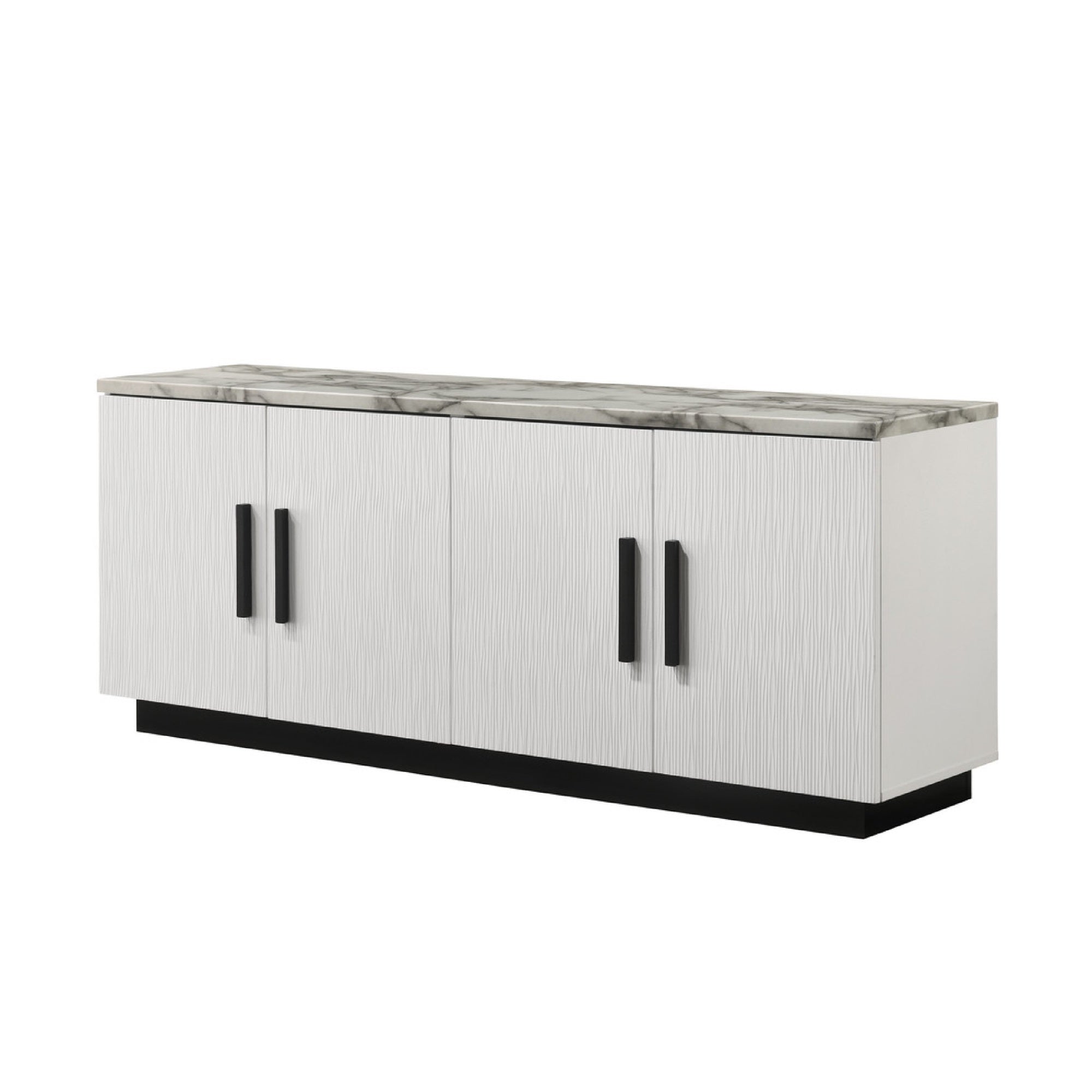 Sda Sideboard Buffet Console, 4 Doors with Adjustable Shelf, White 63 Inch