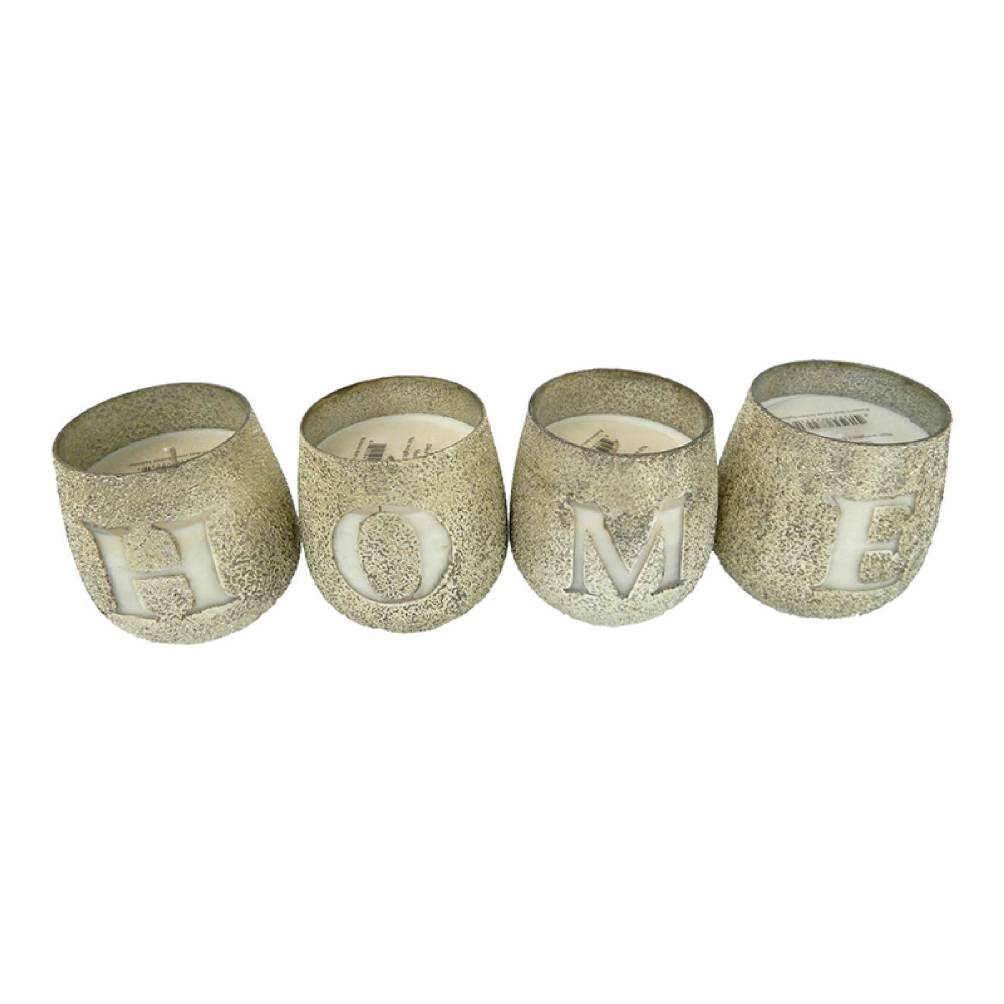 Set of 4 Scented Soy Wax Candles with Round Glass Holders, Earl Gray