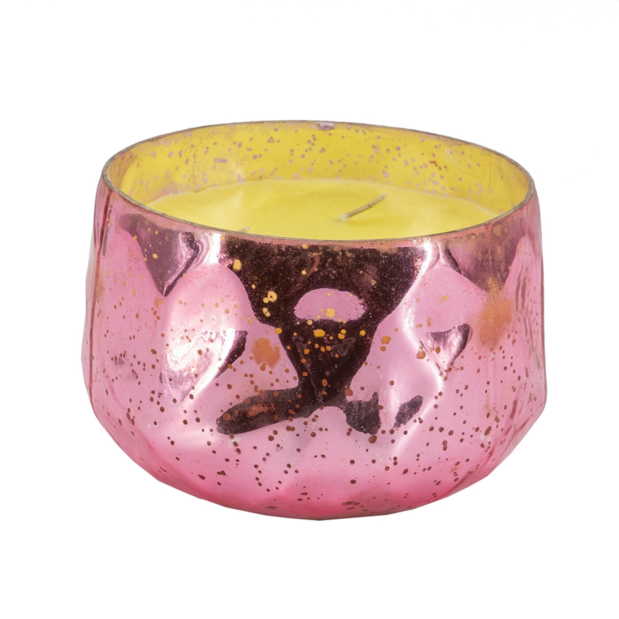 Myla Scented Soy Wax Candle, Round Glass Vessel, Luxe Rose Gold