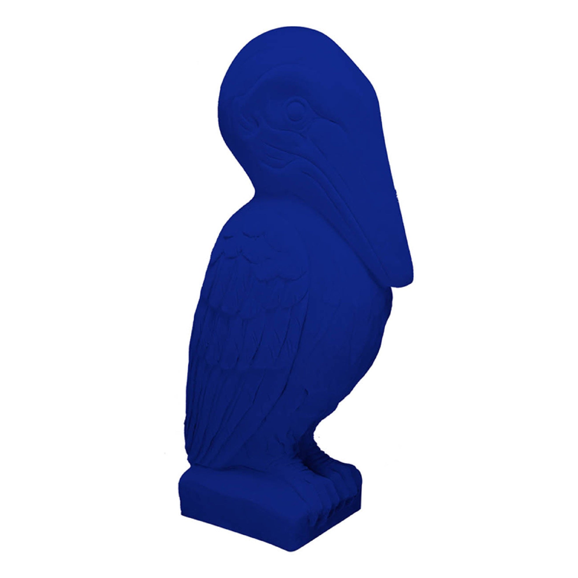 Tabletop Decor, Pelican Figurine, Royal Blue Resin, Coastal Style 19 Inch