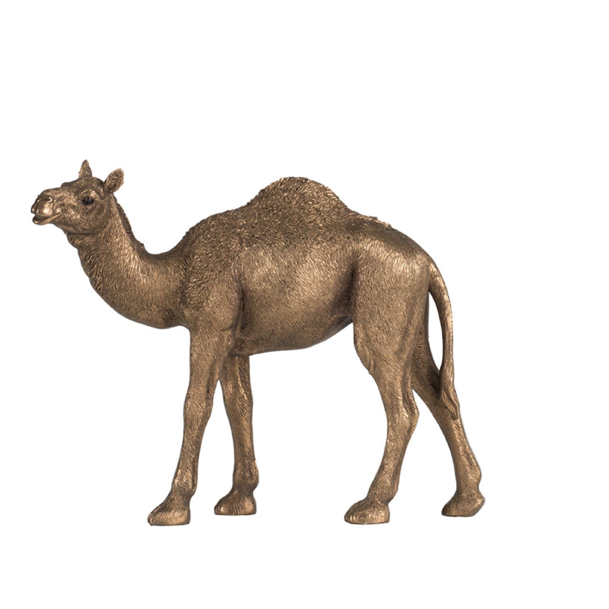 Camel Accent Decor, Realistic 9 Inch Sculpture, Polyresin Bronze