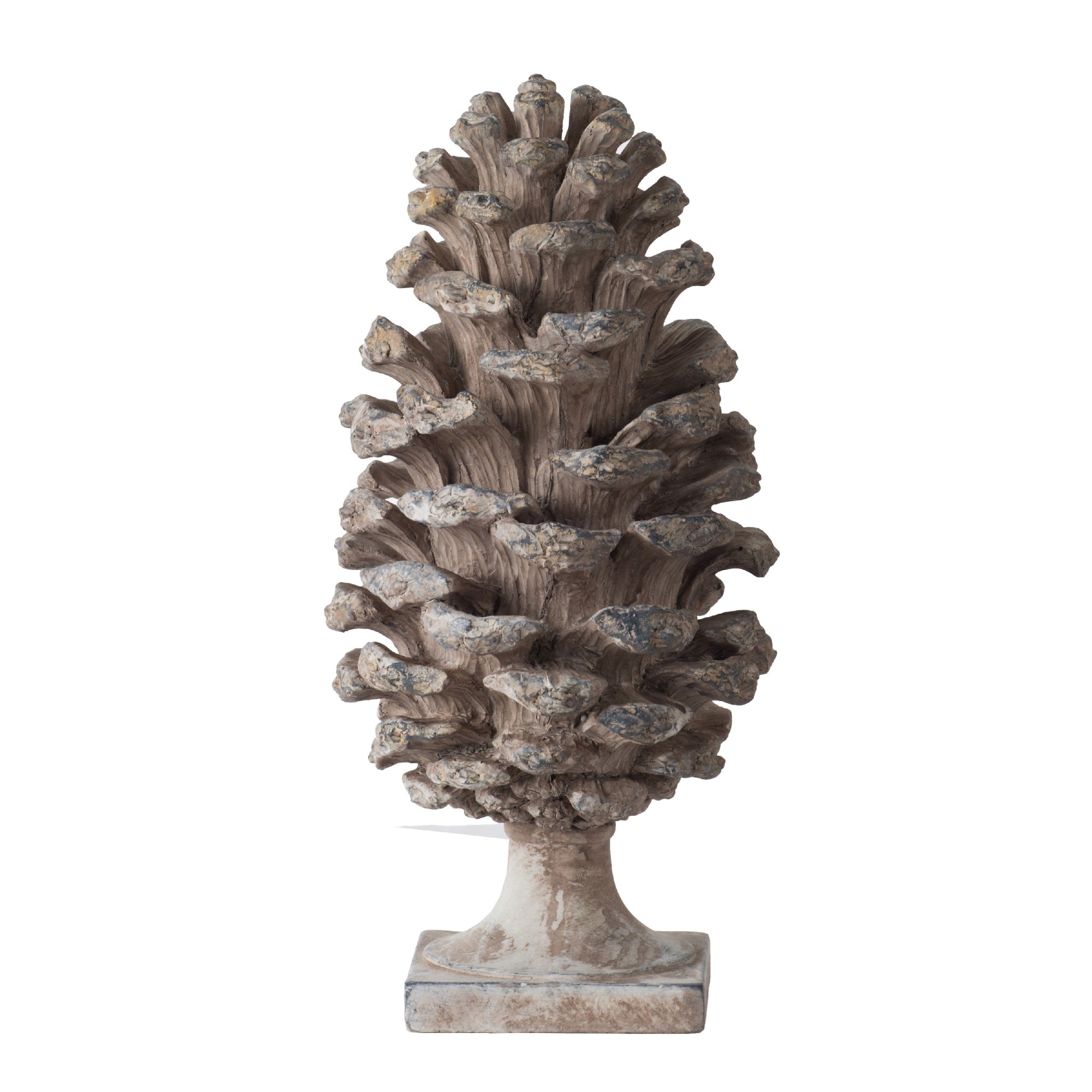 Hazel Pine Cone Accent Decor, 14 Inch Sculpture Polyresin, Gray