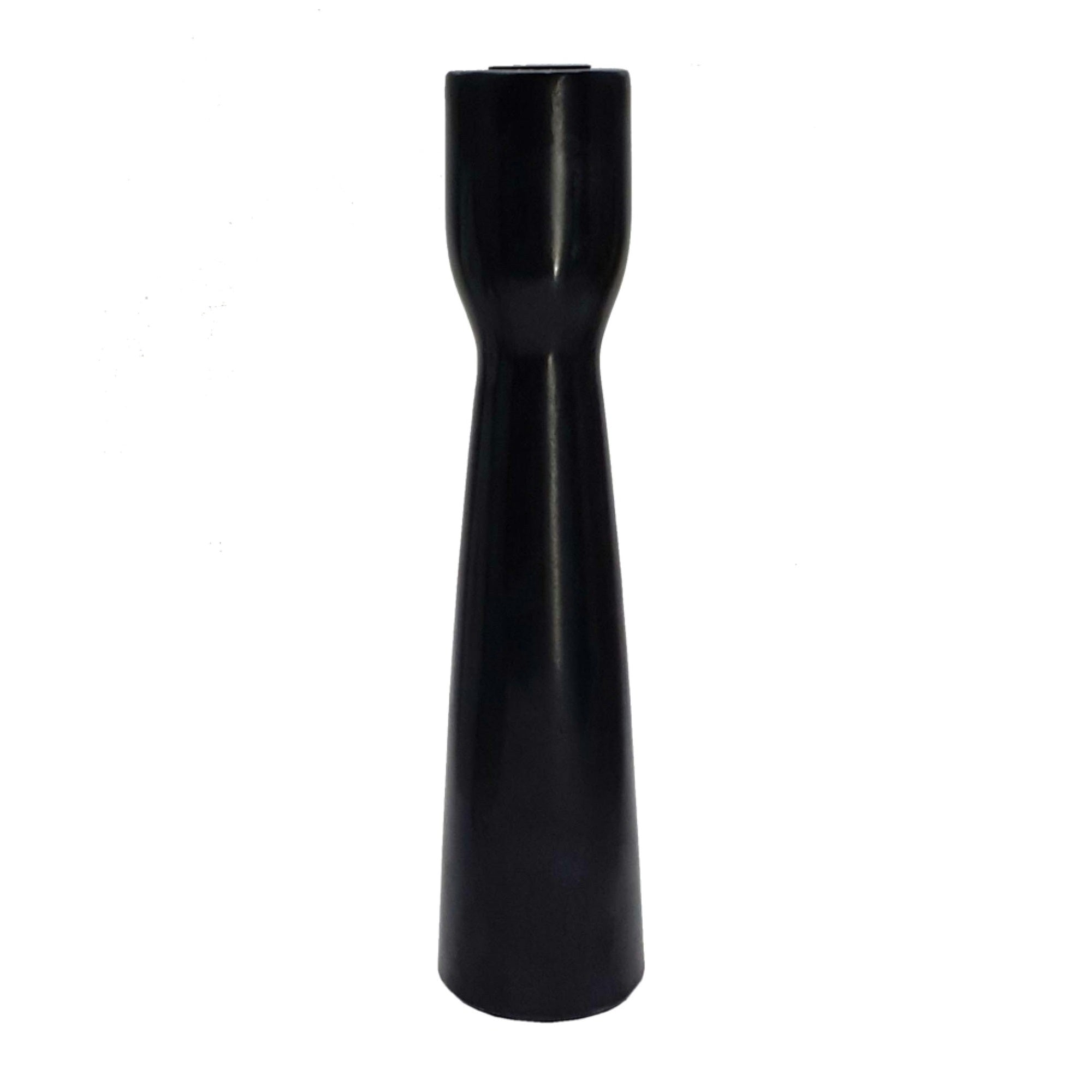 Decorative Modern Candle Holder, 11 Inch Tapered Black Marble Base