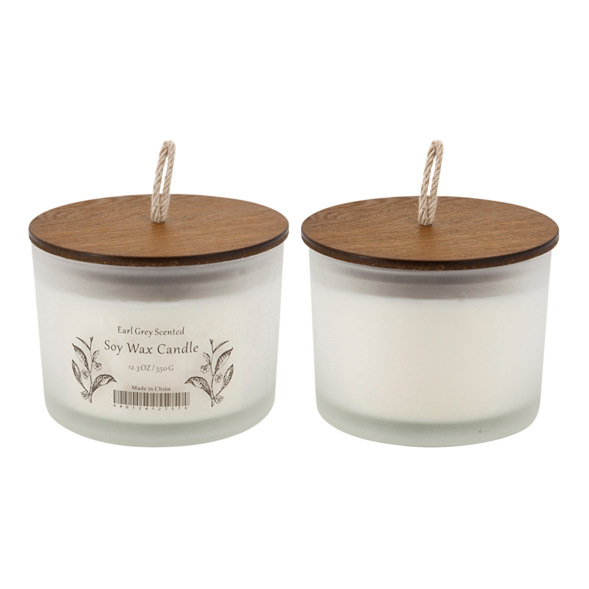 Chris Earl Gray Scented Soy Wax Candles, Set of 2, Glass, Ivory 4 Inch