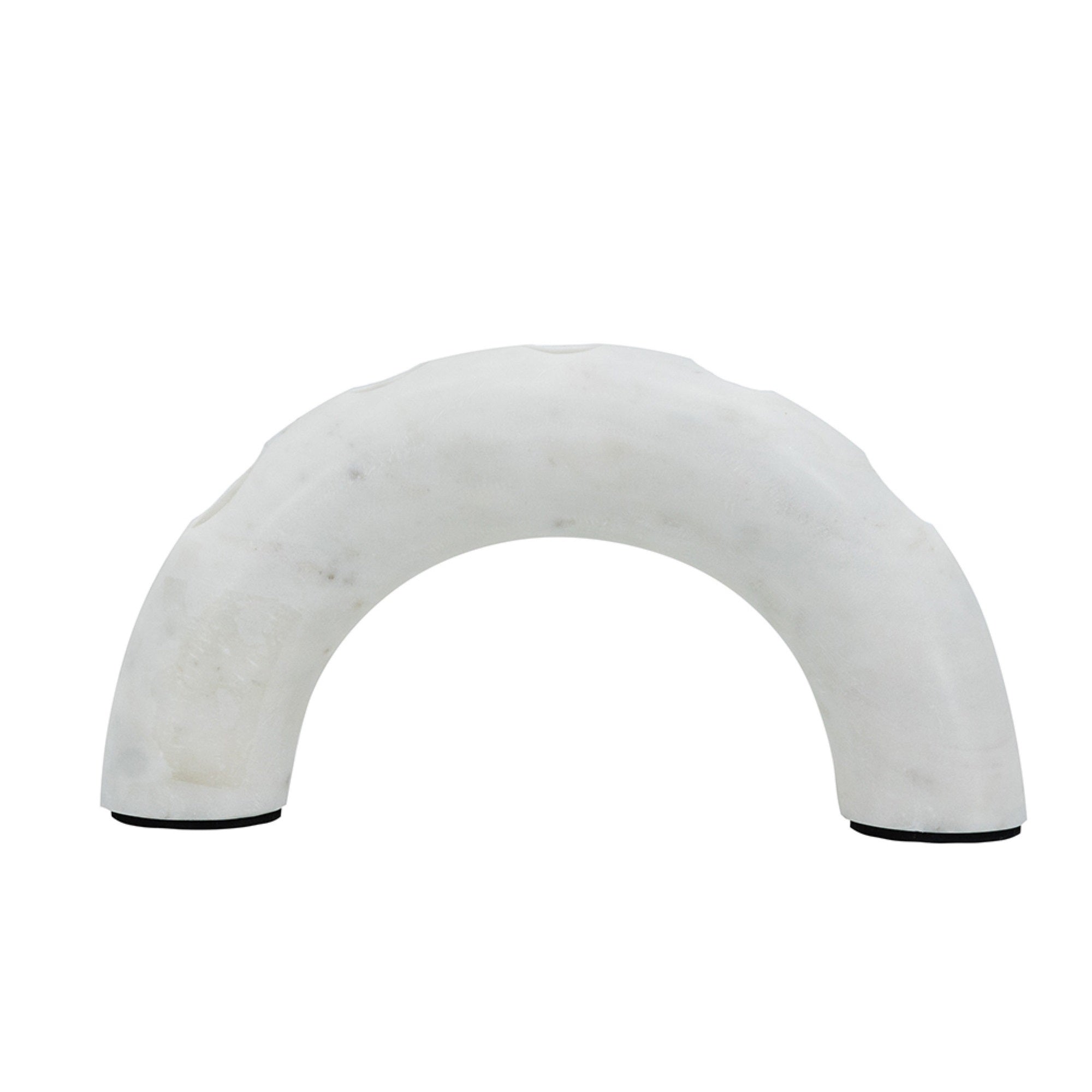 Arched Taper Candle Holder, Modern 10 Inch White Marble, Holds 4 Candles