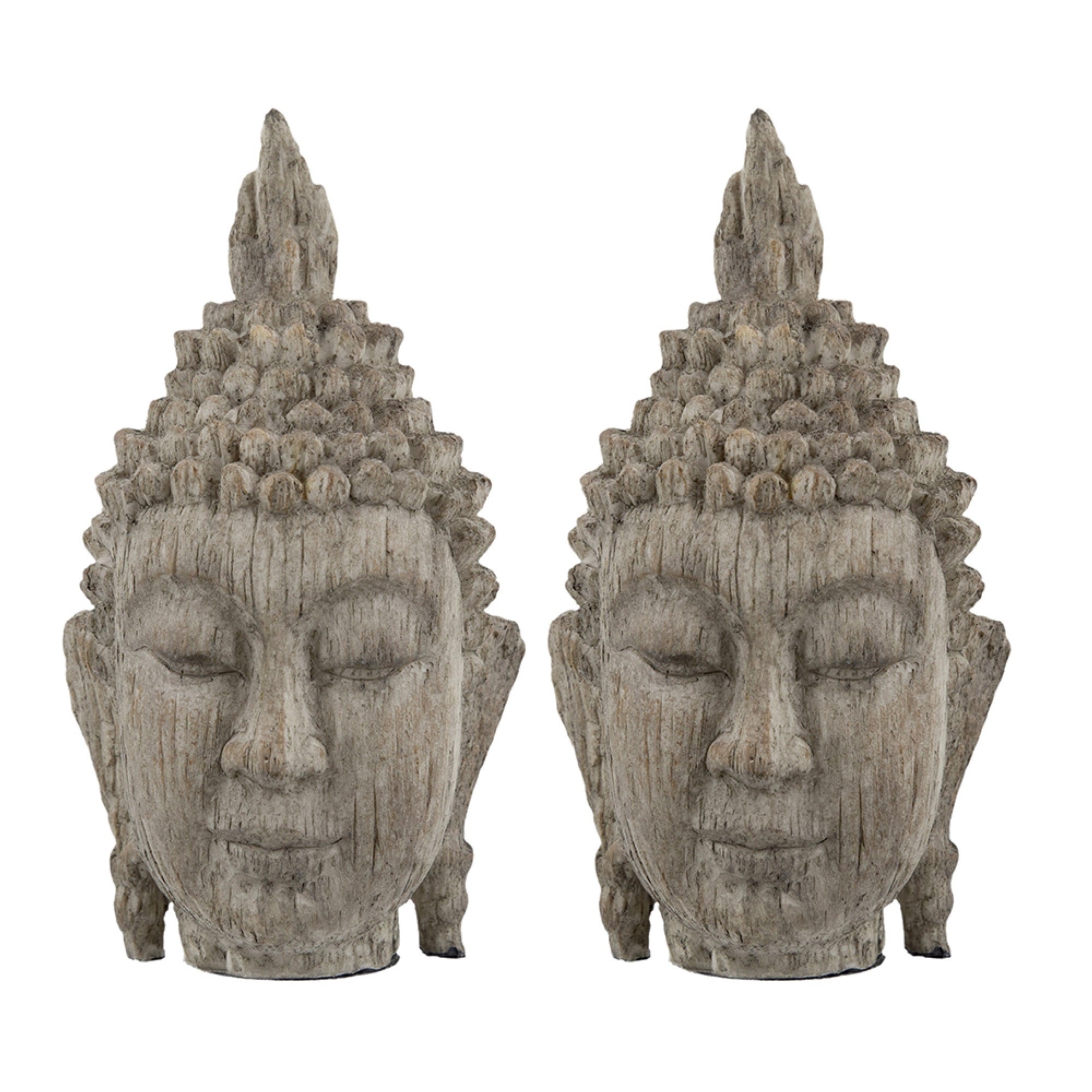 Todd Meditating Buddha Sculpture Set of 2, Detailed Textures, Brown 8 Inch