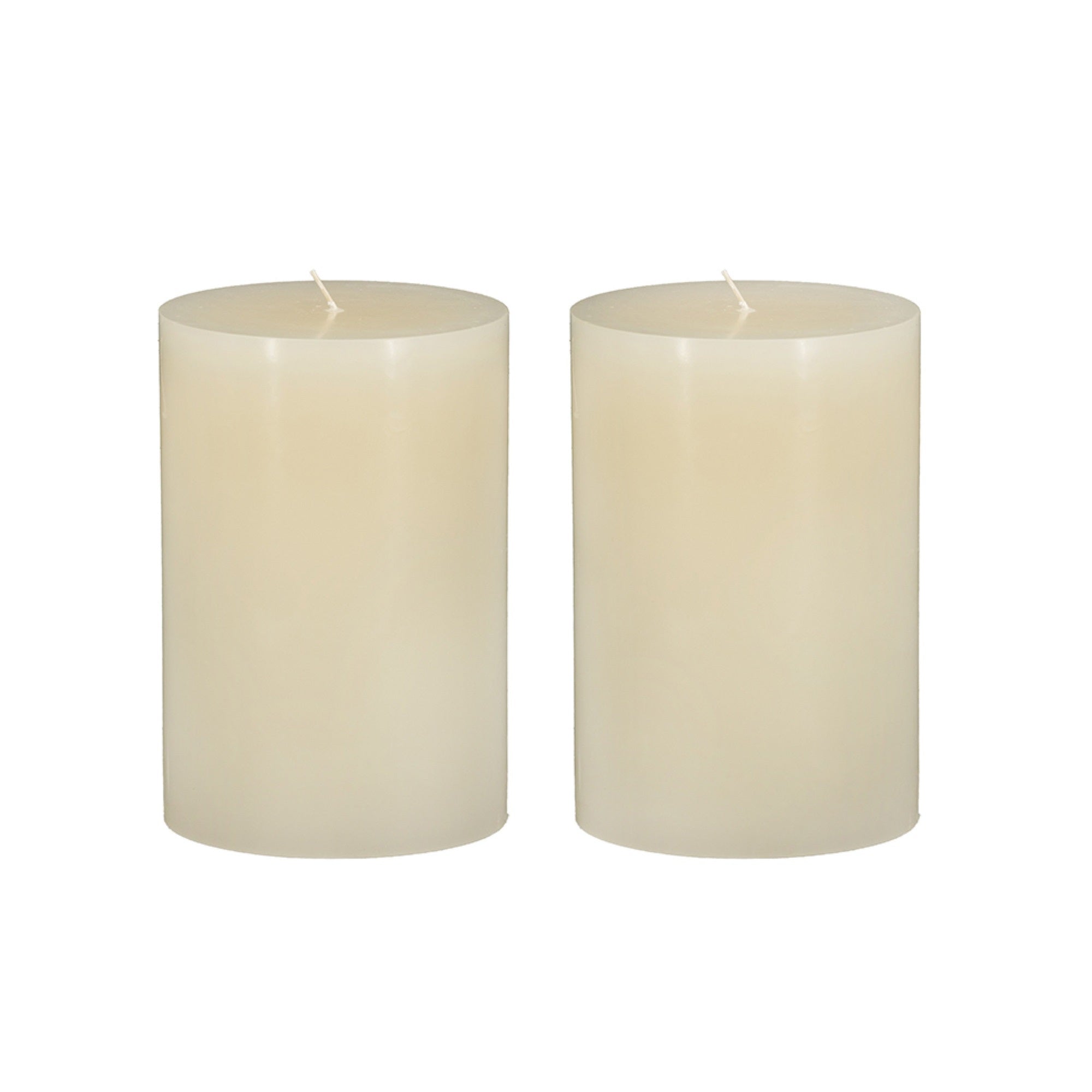 Jomi Unscented Soy Wax Pillar Candles Set of 2, Classic Ivory Finish