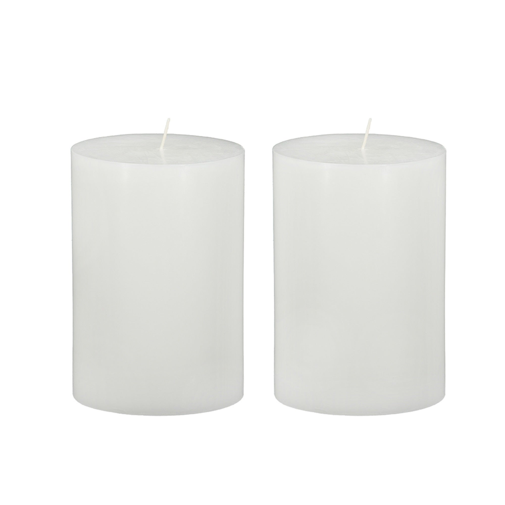 Jomi Unscented Soy Wax Pillar Candles Set of 2, Classic White Finish