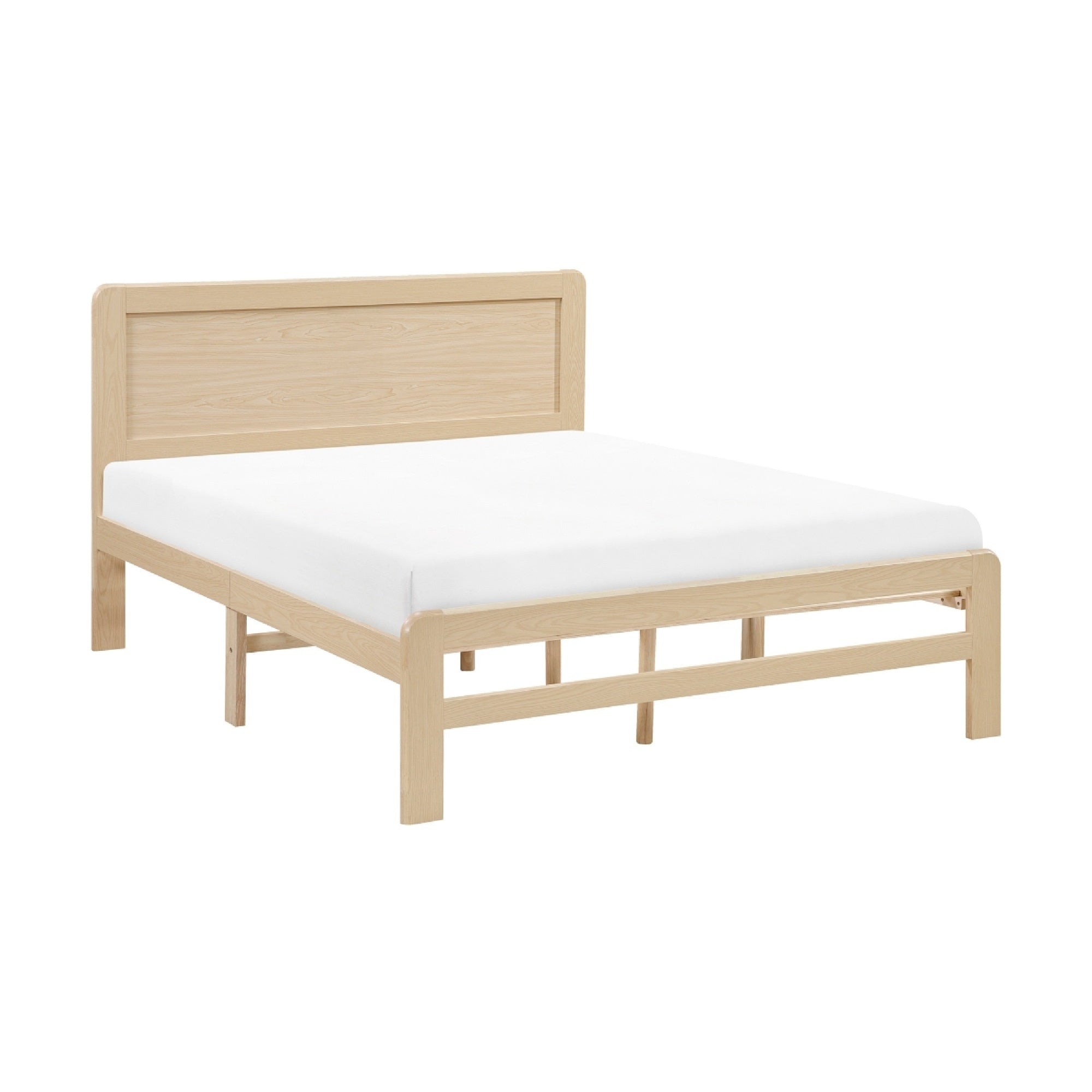 Cary Full Size Platform Bed, Original Scandinavian Style Natural Brown