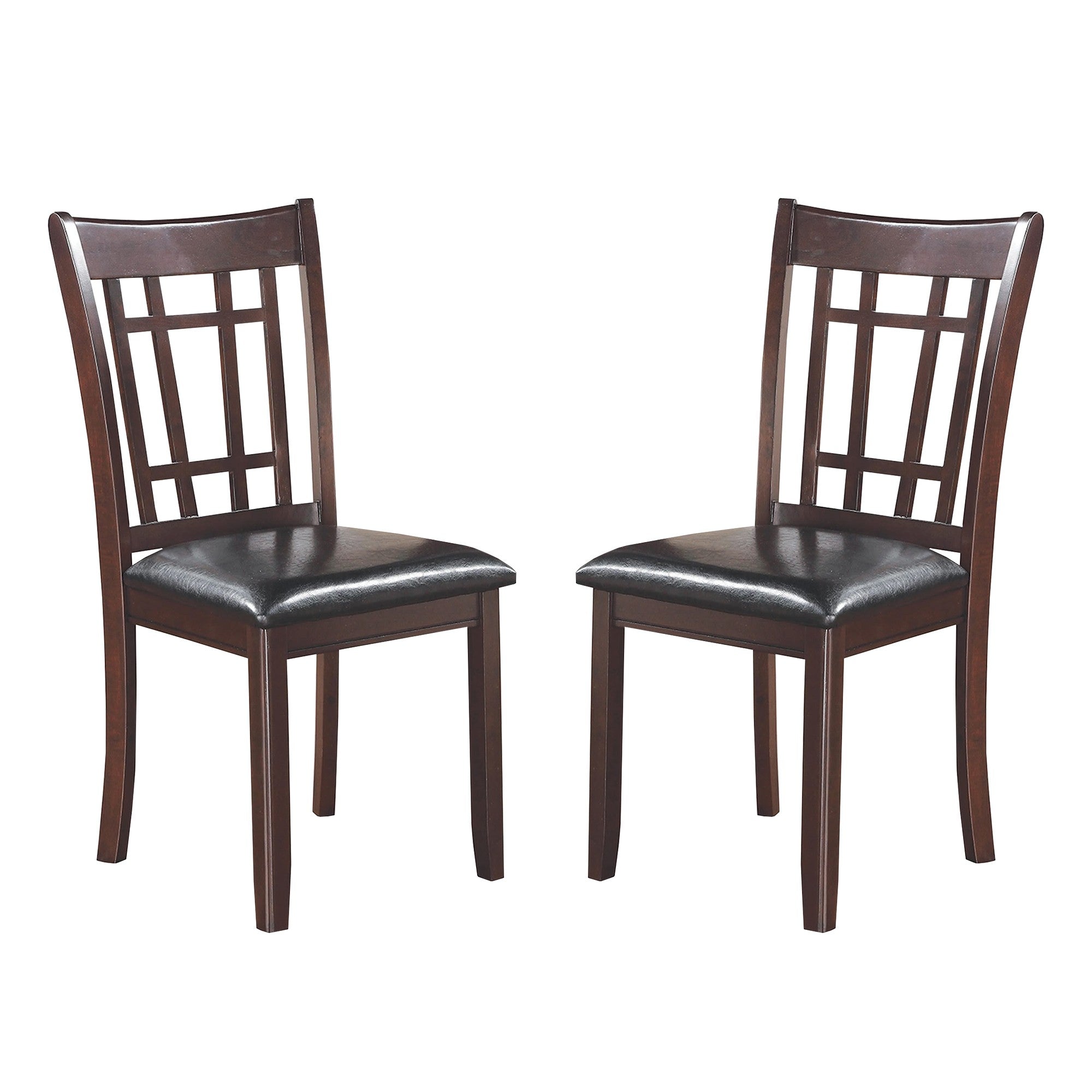 Contemporary Armless Dining Side Chair, Espresso Brown & Black, Set of 2