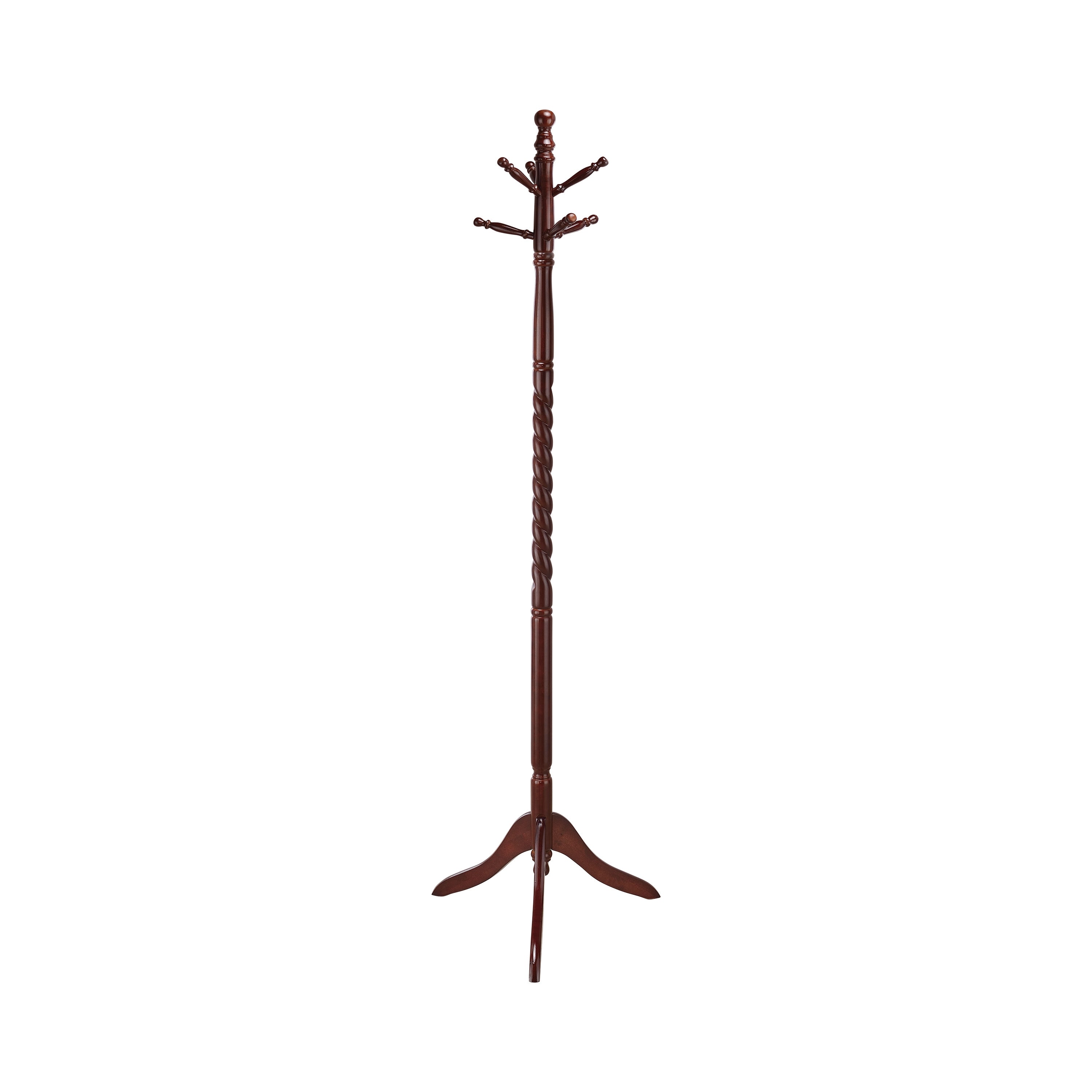 Traditional Style Coat Rack, Merlot Brown