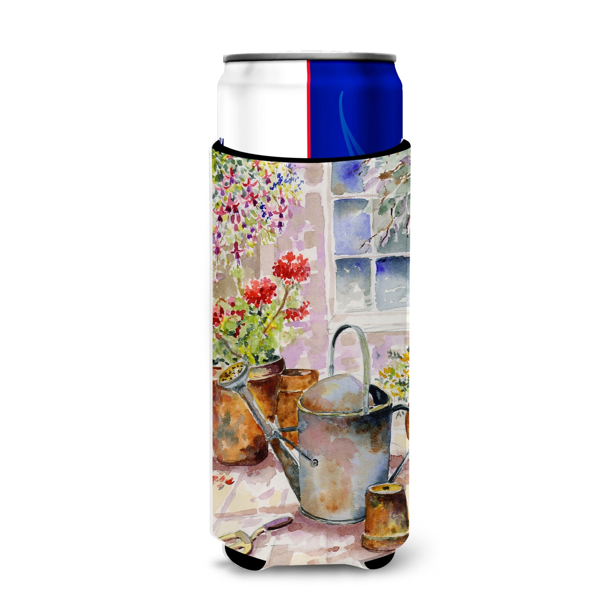 Caroline'S Treasures Watering Can Flowers Michelob Ultra Koozies For Slim Cans, Multicolor