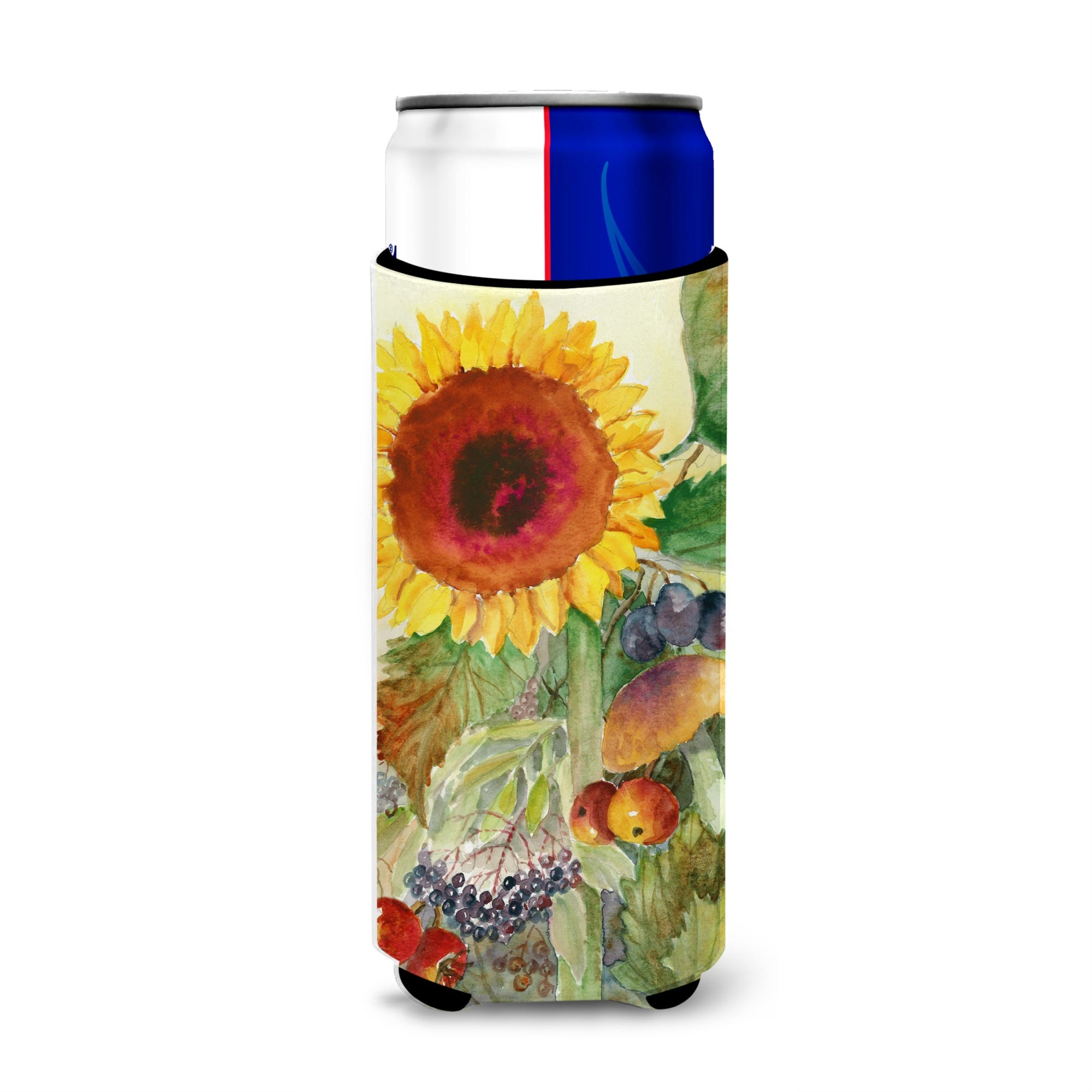 Caroline'S Treasures Autumn Flowers I By Maureen Benfield Michelob Ultra Koozies For Slim Cans, Multicolor