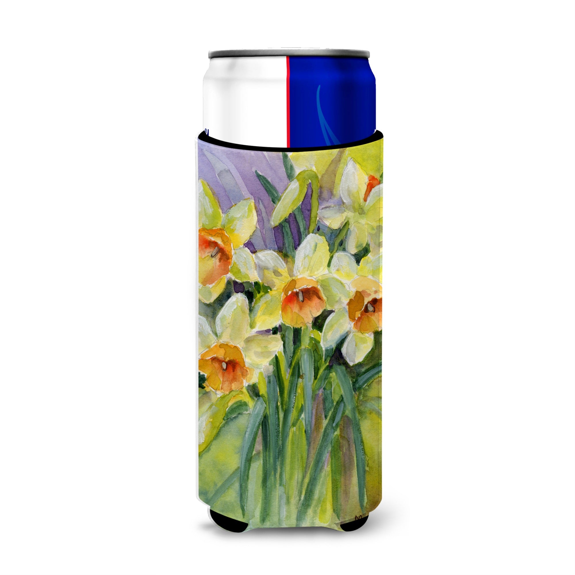 Caroline'S Treasures Daffodils By Maureen Benfield Michelob Ultra Koozies For Slim Cans, Multicolor