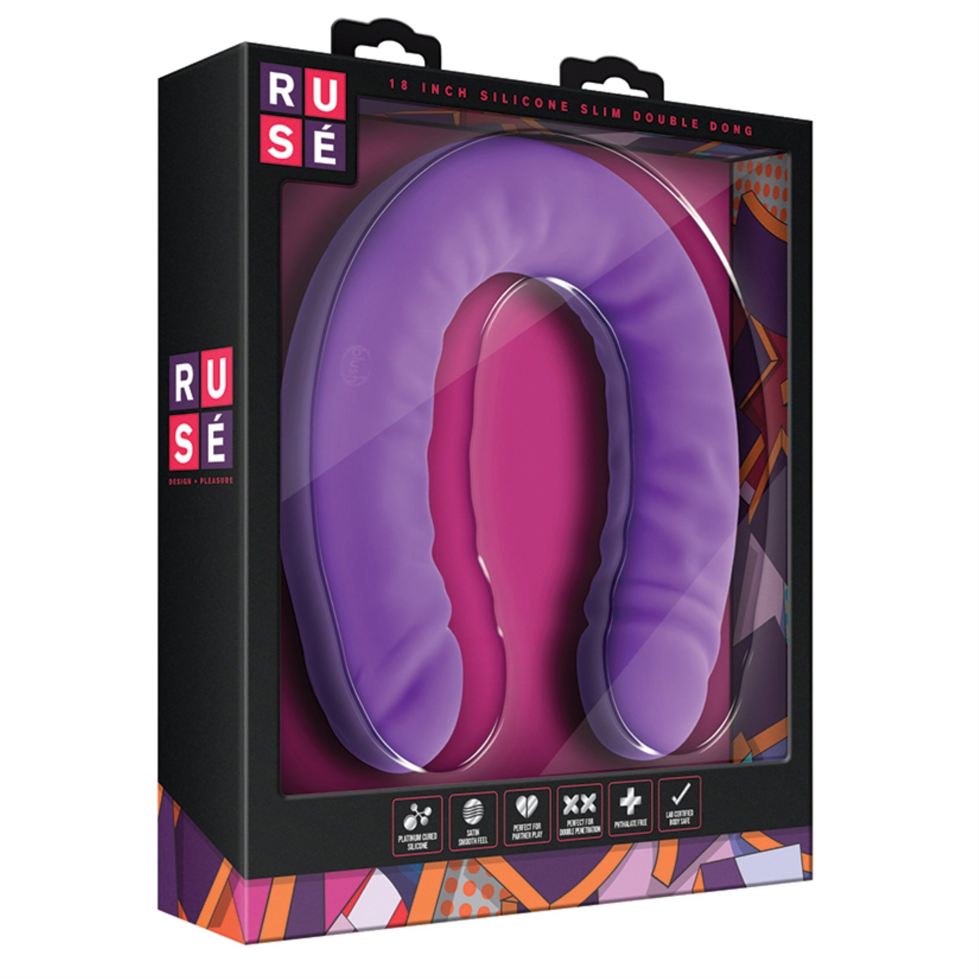 Ruse Silicone Slim Double Dong-Purple 18″