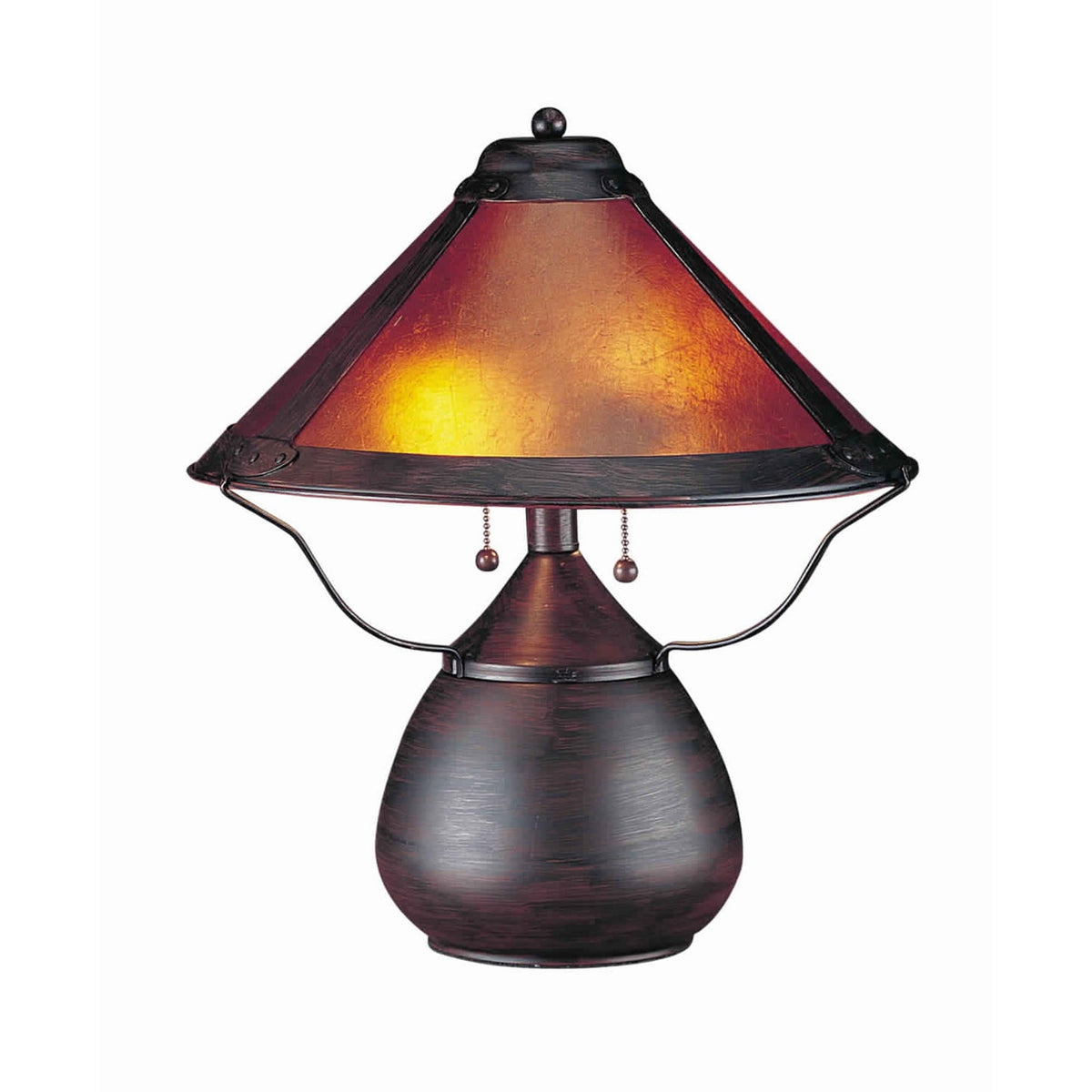 Benjara Bm223691 Pot Bellied Metal Body Table Lamp With Conical Mica Shade  Bronze