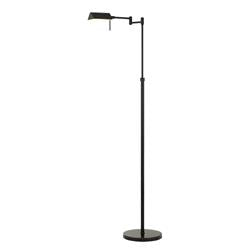 Benjara Bm224743 10W Led Adjustable Metal Floor Lamp With Swing Arm  Black