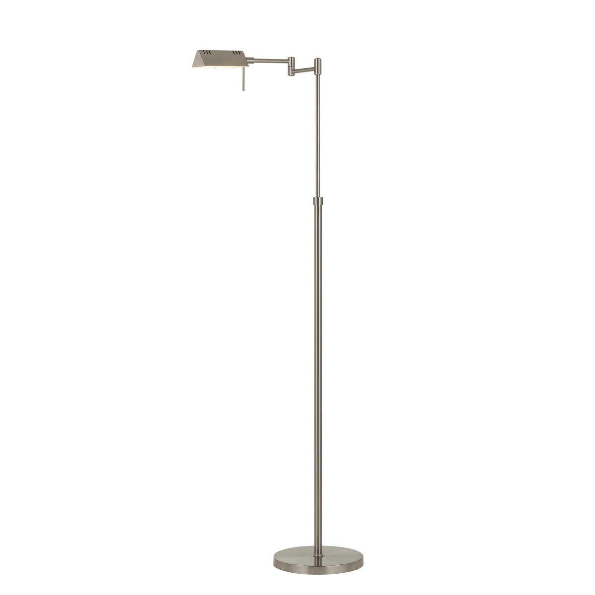 Benjara Bm224744 10W Led Adjustable Metal Floor Lamp With Swing Arm  Chrome