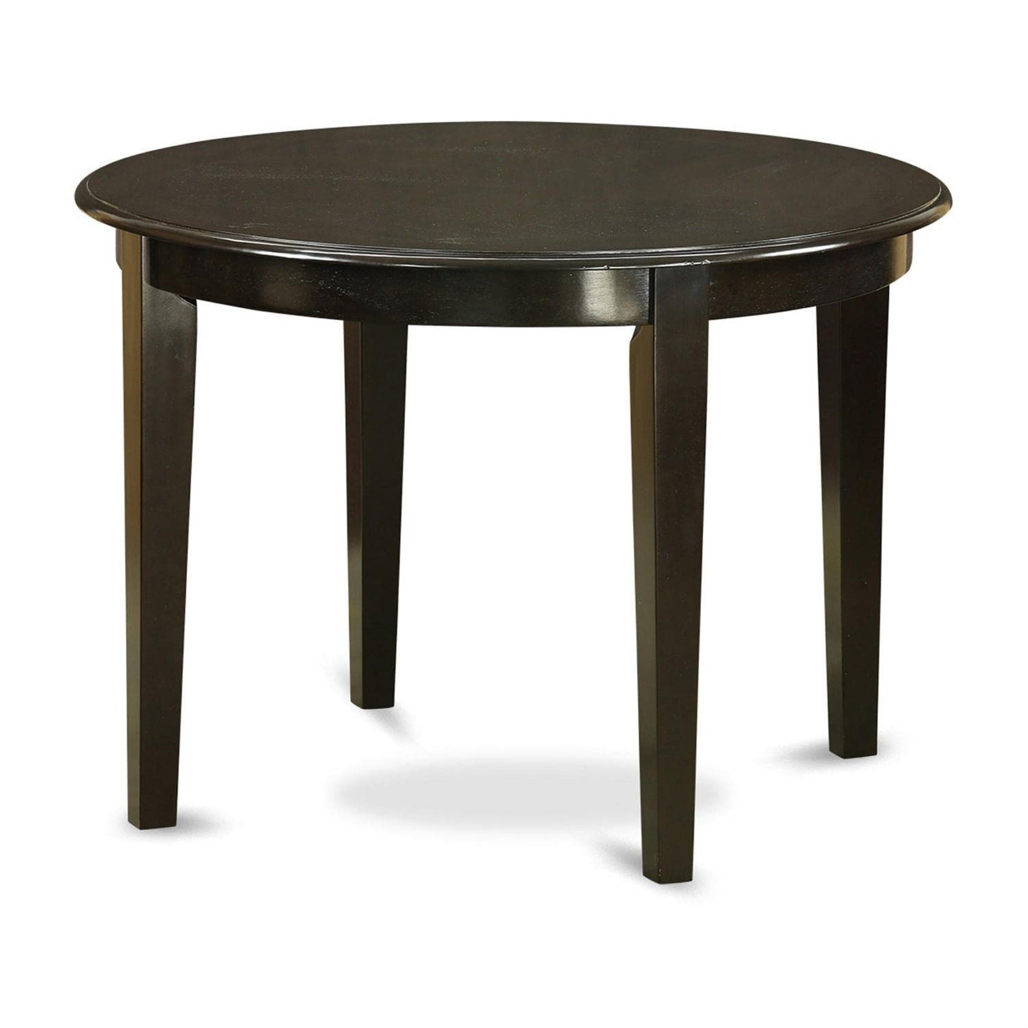 Ergode Boca5-Cap-C, 5-Piece Kitchen Dining Table Set, Round Table & 4 Linen Fabric Chairs, Premium Asian Wood, Easy Assembly & Cleaning