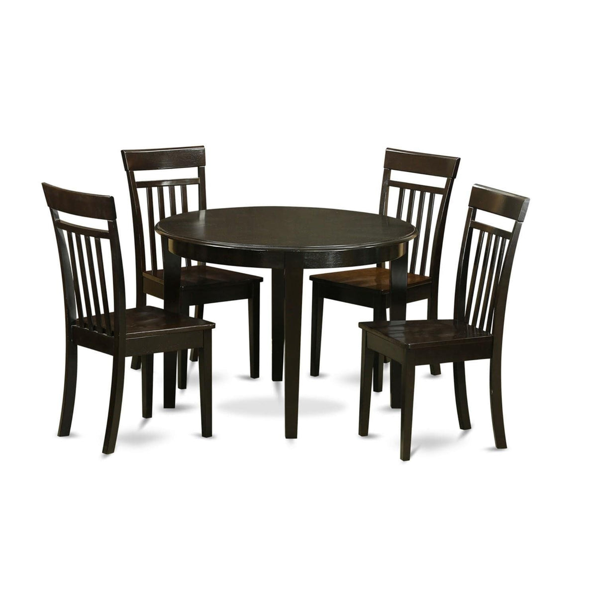 Casafoyer Boca5-Cap-W 5 Piece Dining Room Furniture Set Includes A Round Kitchen Table And 4 Dining Chairs, 42X42 Inch, Cappuccino