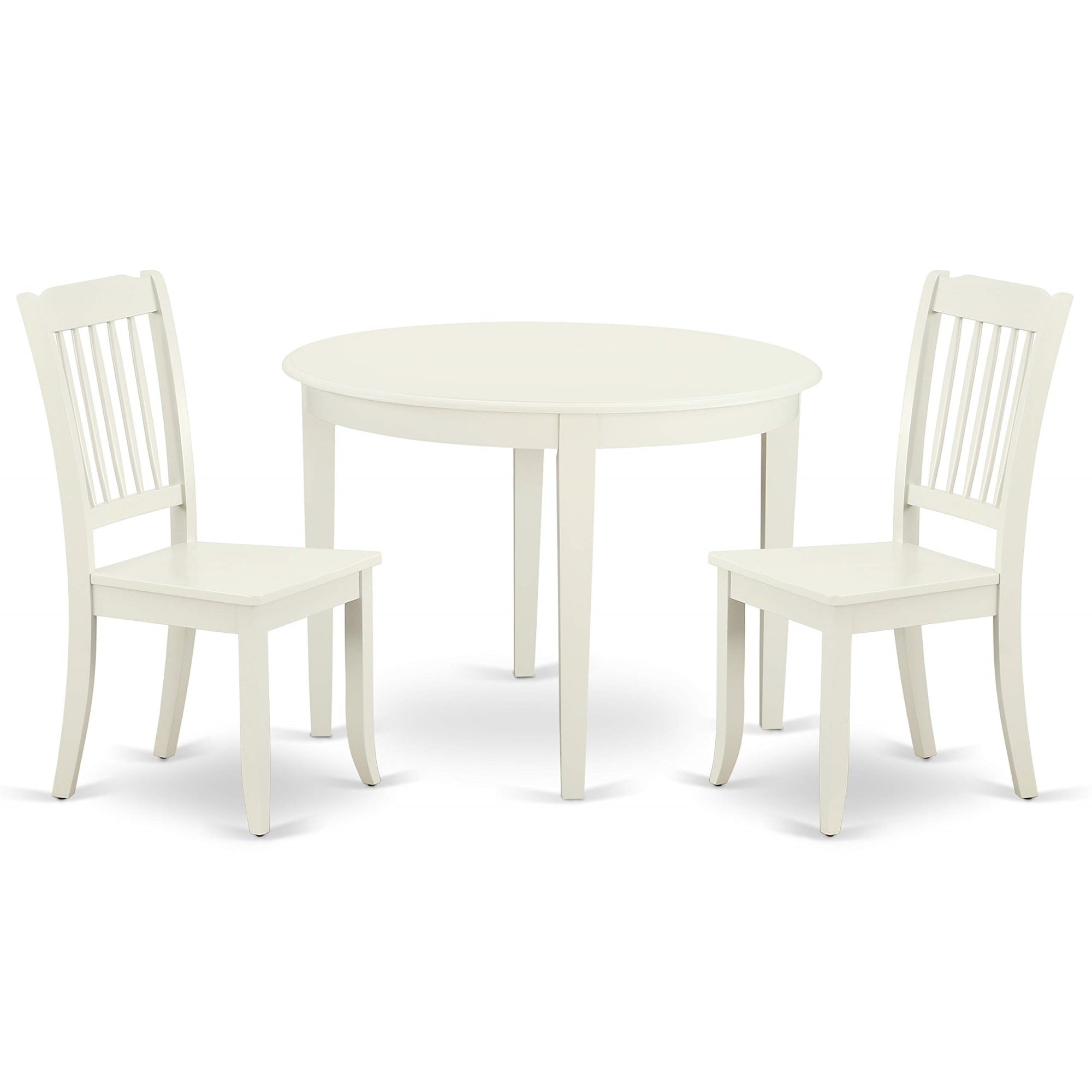 Casafoyer Boda3-Lwh-W Boston 3 Piece Kitchen Set Contains A Round Table And 2 Dining Room Chairs, Linen White