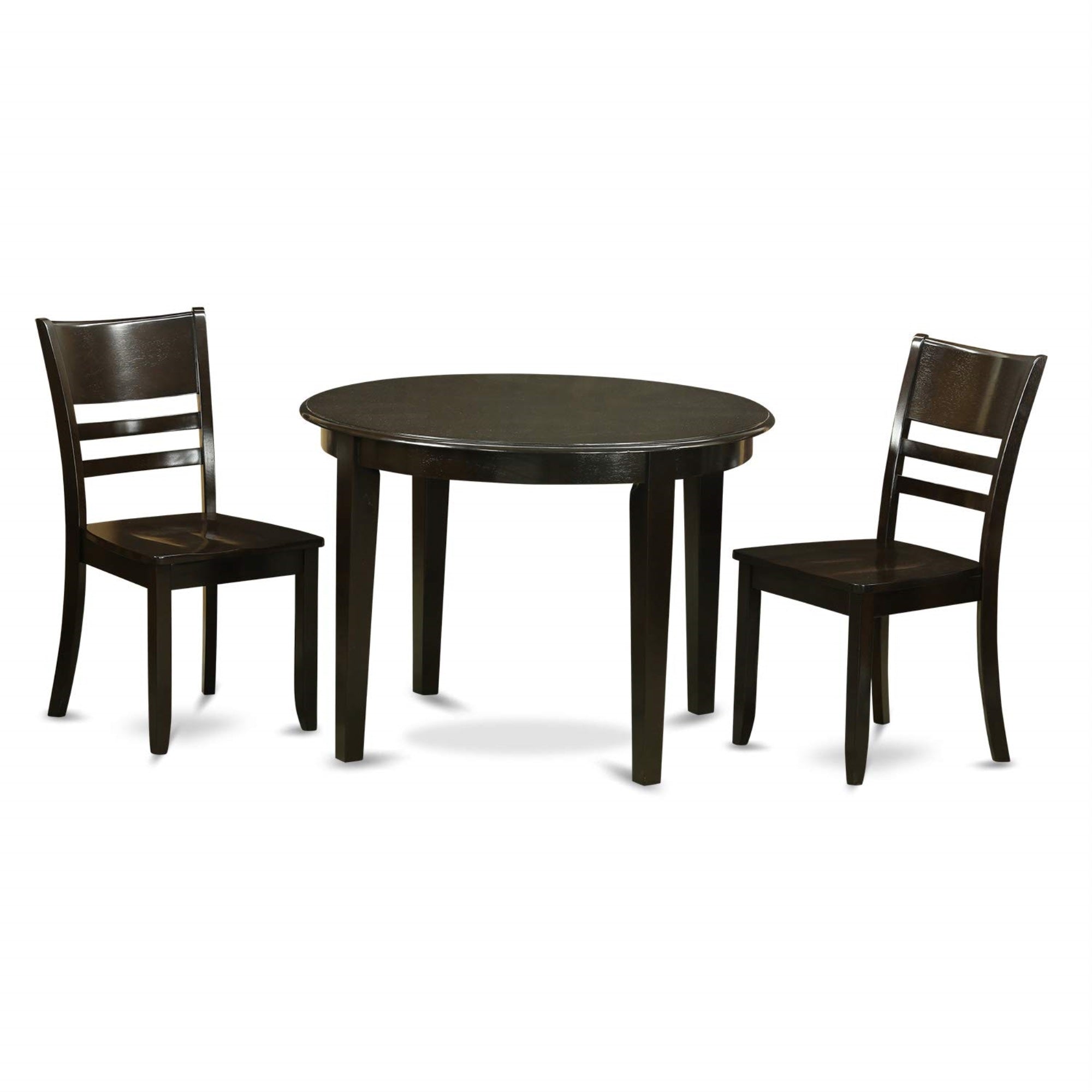 East West Furniture Boly3-Cap-W Boston 3 Piece Room Furniture Set Includes An Oval Wooden Table With Butterfly Leaf And 2 Kitchen Dining Chairs, Cappuccino, 42X42 Inch
