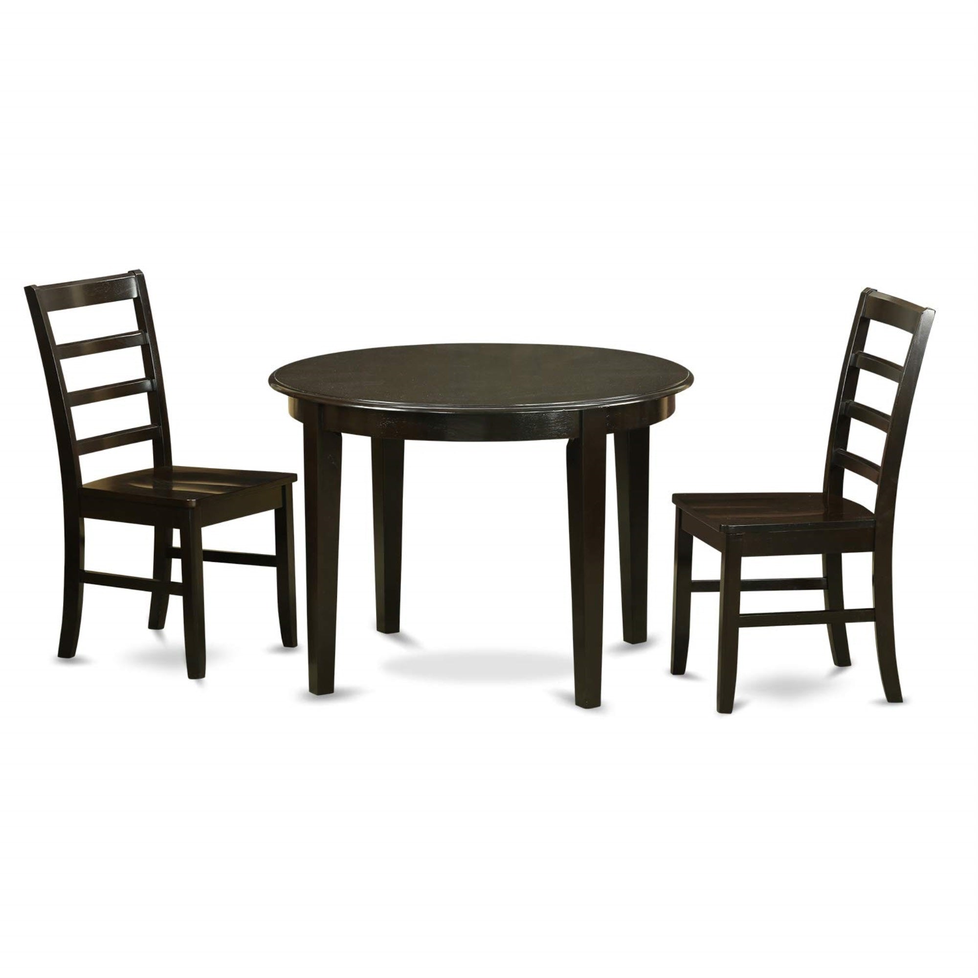 East West Furniture Bopf3-Cap-W Boston 3 Piece Room Set Contains A Round Kitchen Table And 2 Dining Chairs, Cappuccino, 42X42 Inch