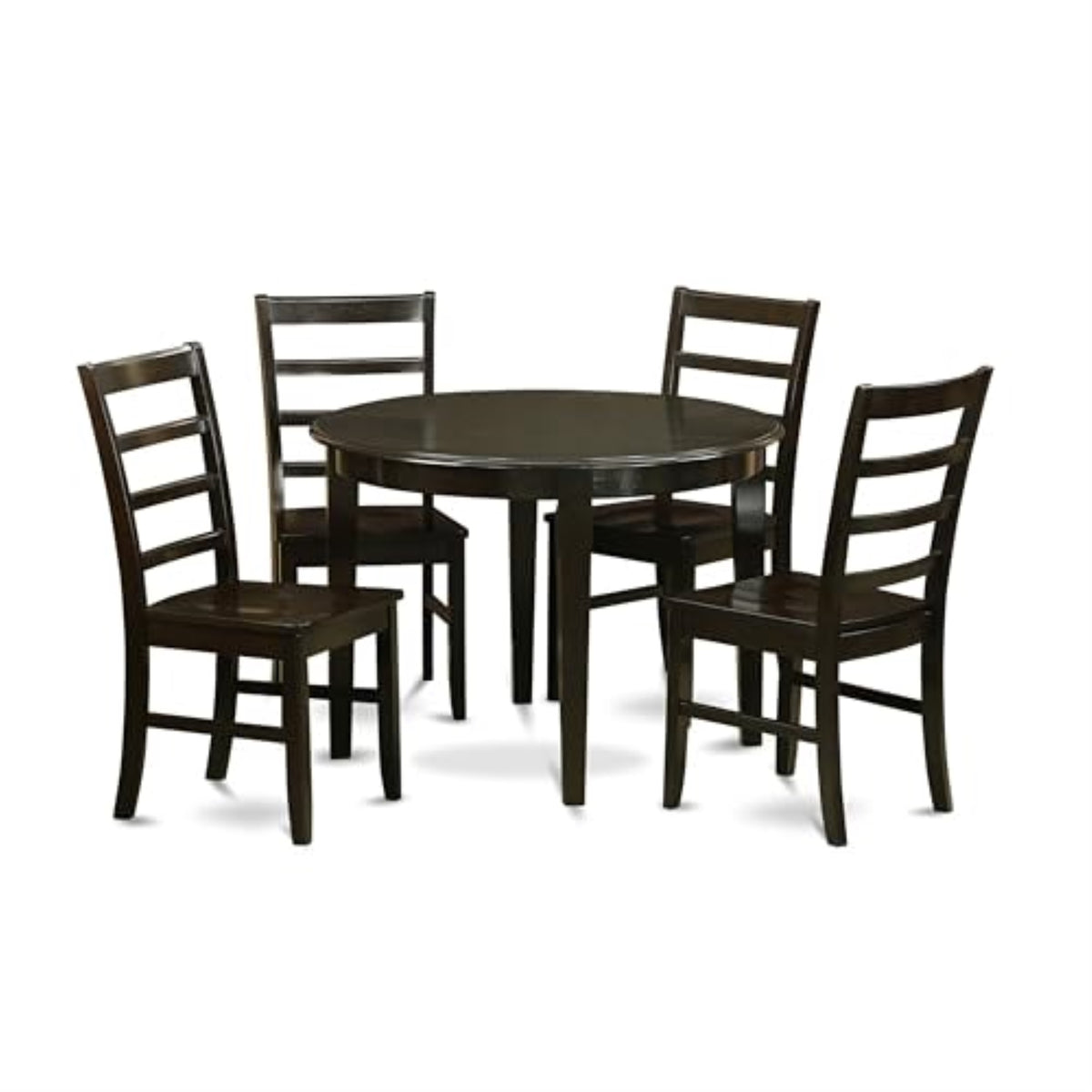 Casafoyer Bopf5-Cap-W 5 Piece Dining Table Set For 4 Includes A Round Kitchen Table And 4 Dinette Chairs, 42X42 Inch, Cappuccino