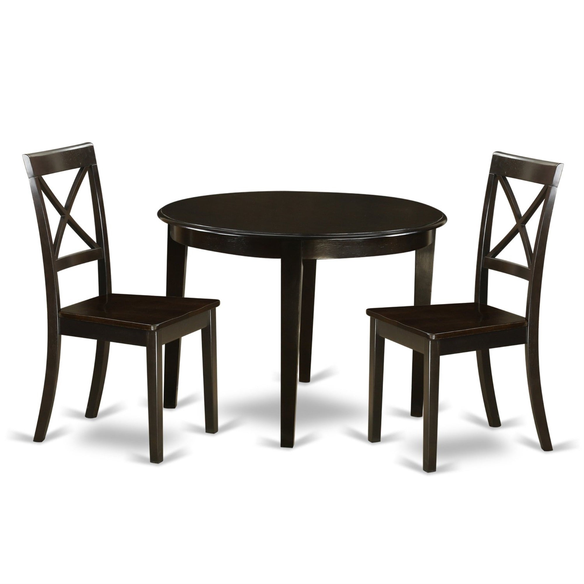 Casafoyer Boston 3 Piece Modern Set Contains A Round Kitchen Table And 2 Dining Chairs, 42X42 Inch, Cappuccino