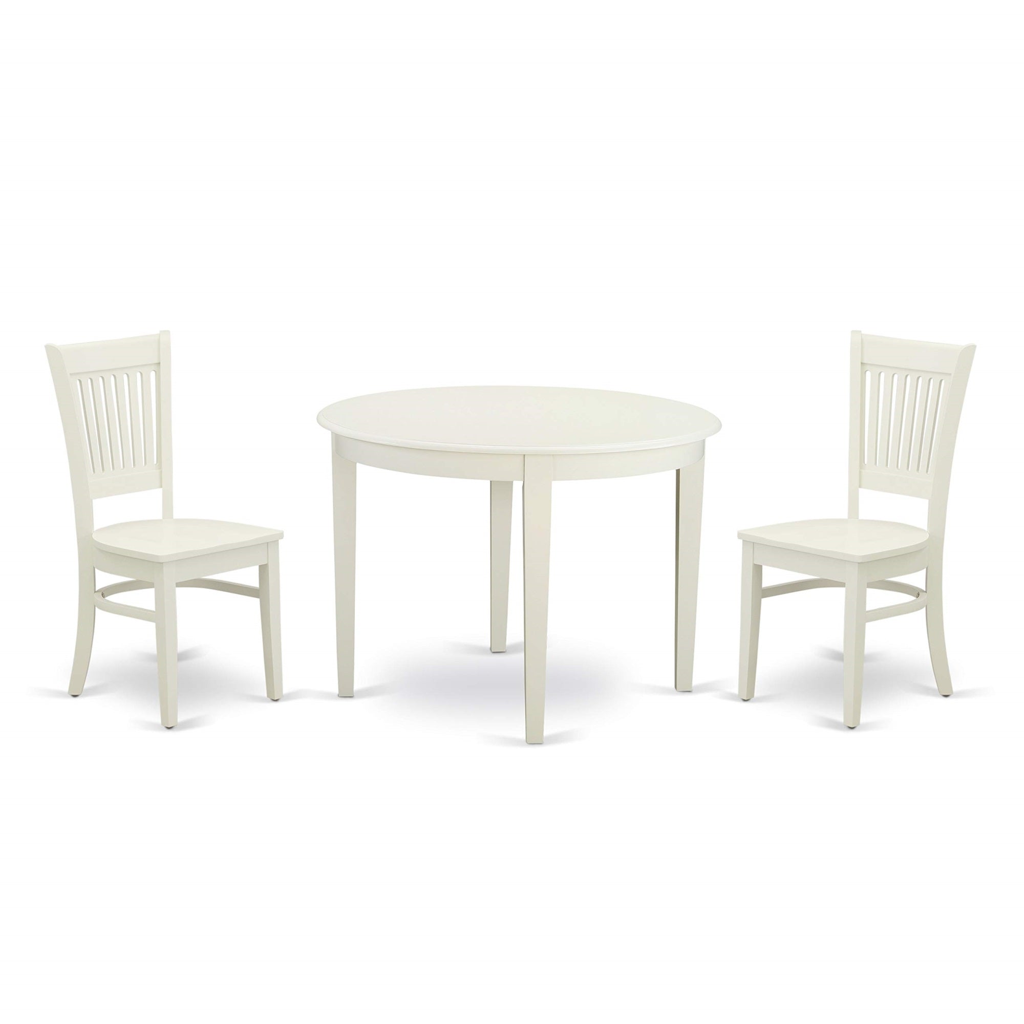East West Furniture Bova3-Lwh-W Boston 3 Piece Modern Set Contains A Round Table And 2 Kitchen Dining Chairs, 42X42 Inch