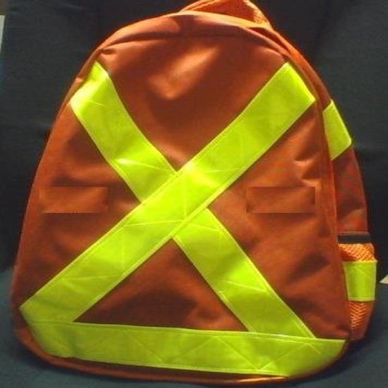 Reflective Backpack, Orange Vest Style, 360 degree