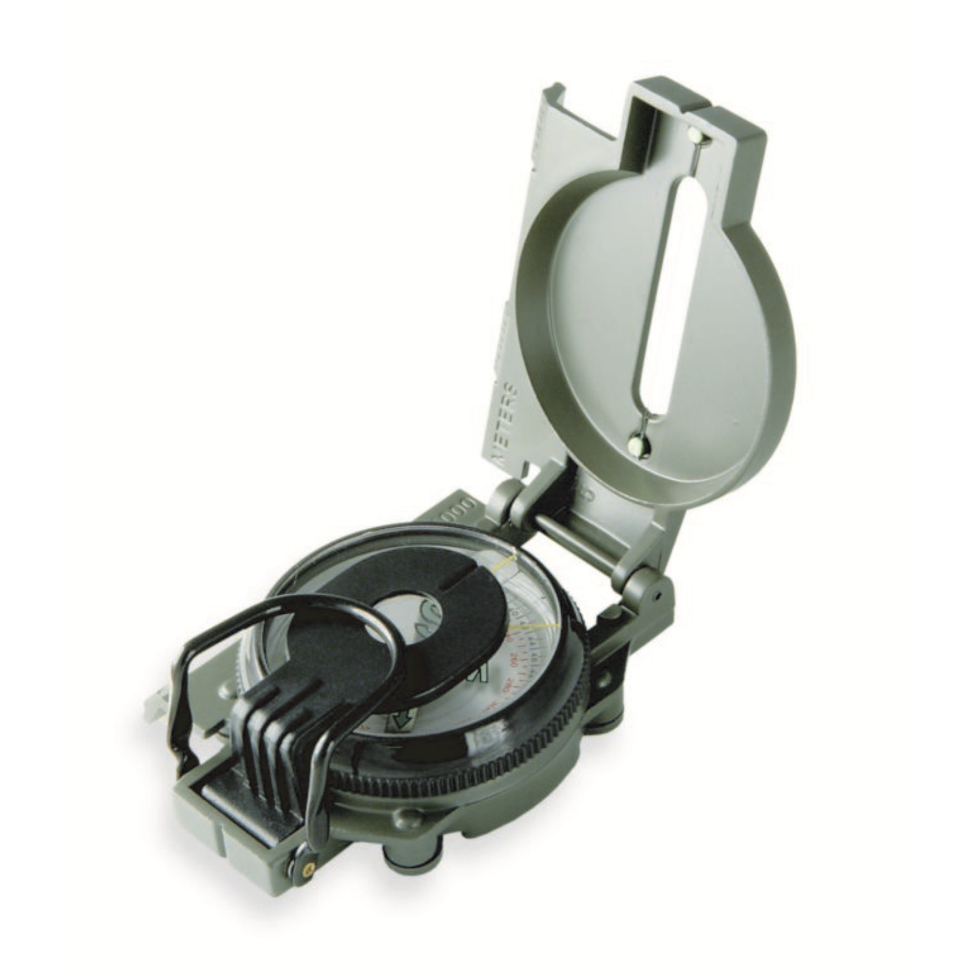 F-9077 - Brunton Lensatic, Military Style, Green Metal Body