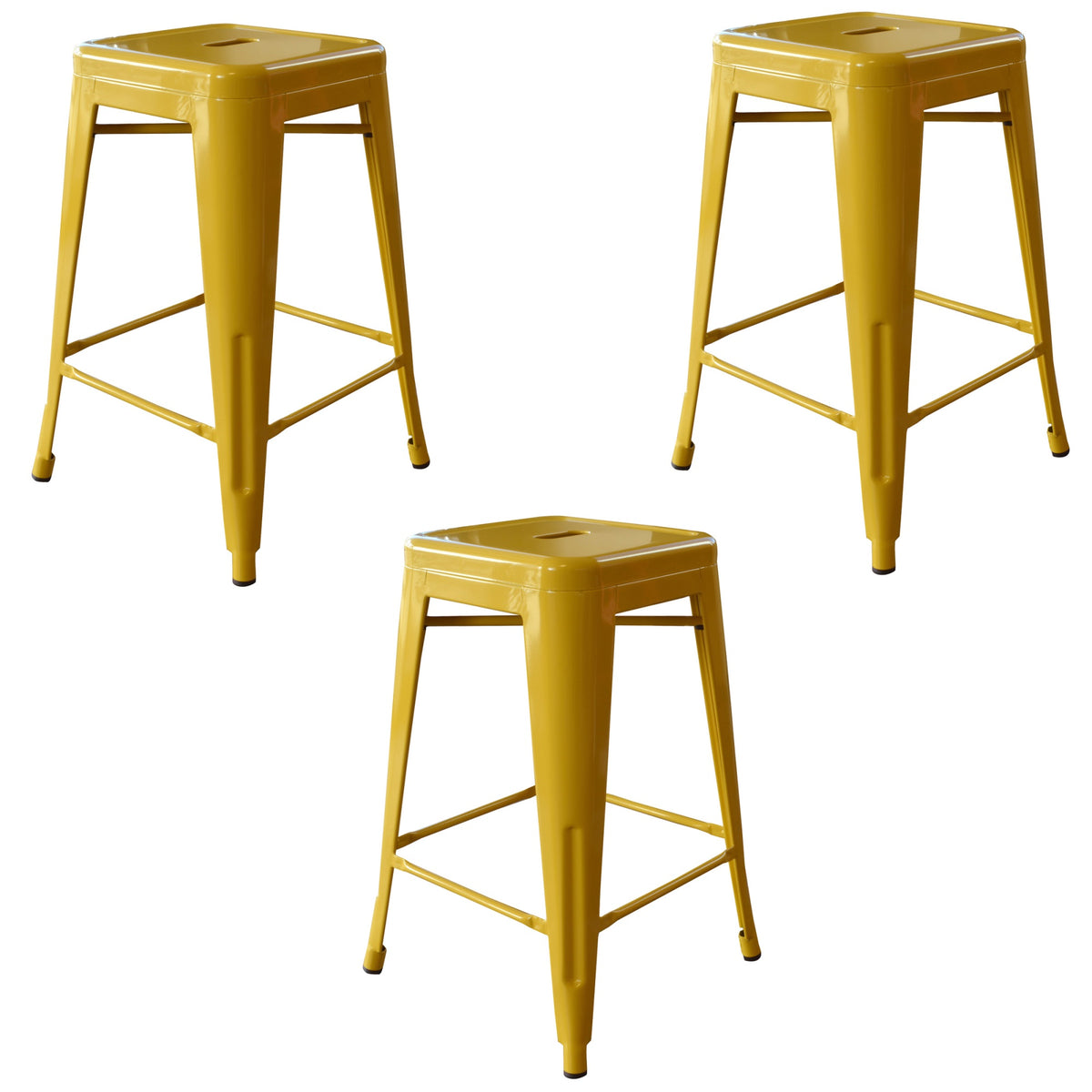 Loft Gold 24 In. Metal Bar Stool - 3 Piece