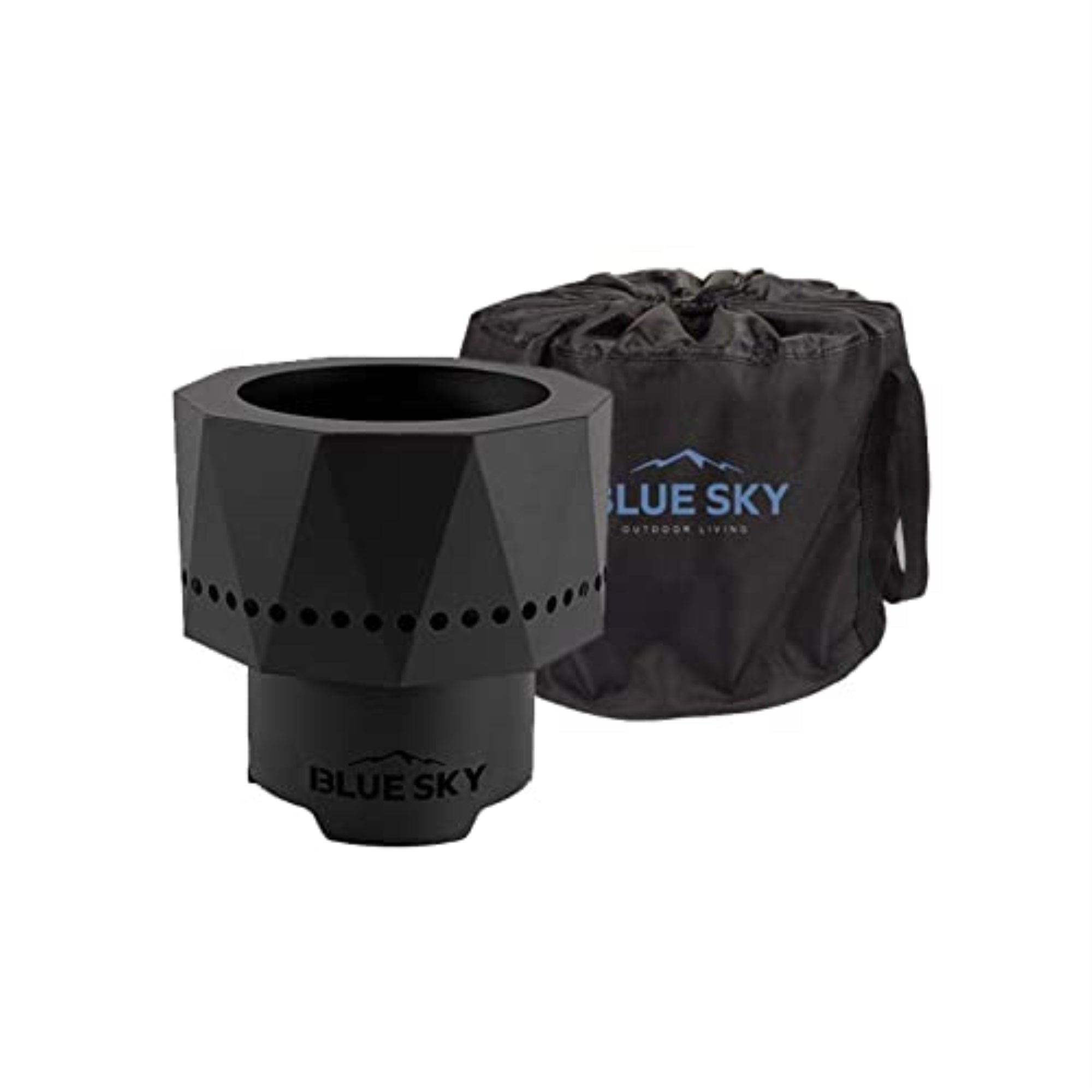 Blue Sky Outdoor Living Pike Ultra Portable Fire Pit, Portable Smokeless Fire Pit With Carrying Bag, Black