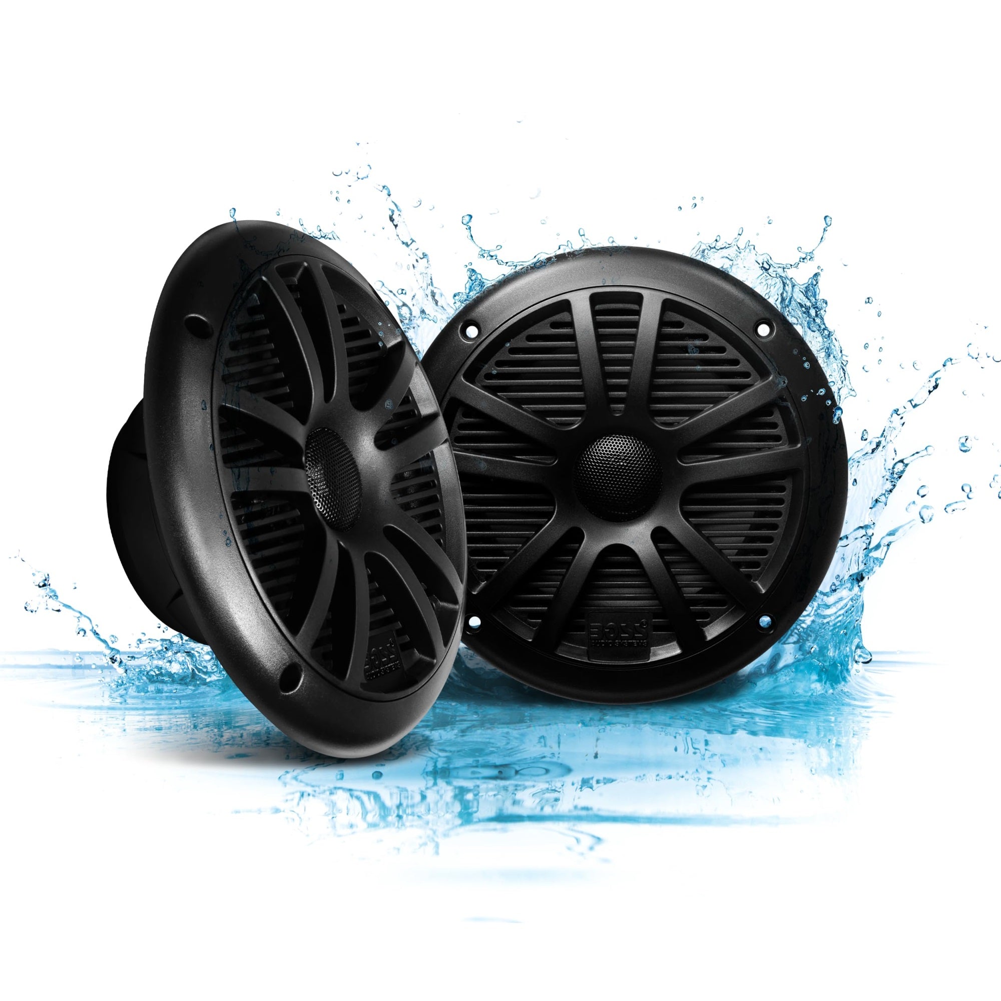 Boss Audio Systems Mr6B 6.5 Inch Marine Stereo Boat Speakers - 180 Watts (Pair), 2 Way, Full Range, Tweeters, Coaxial, Weatherproof, Sold In Pairs