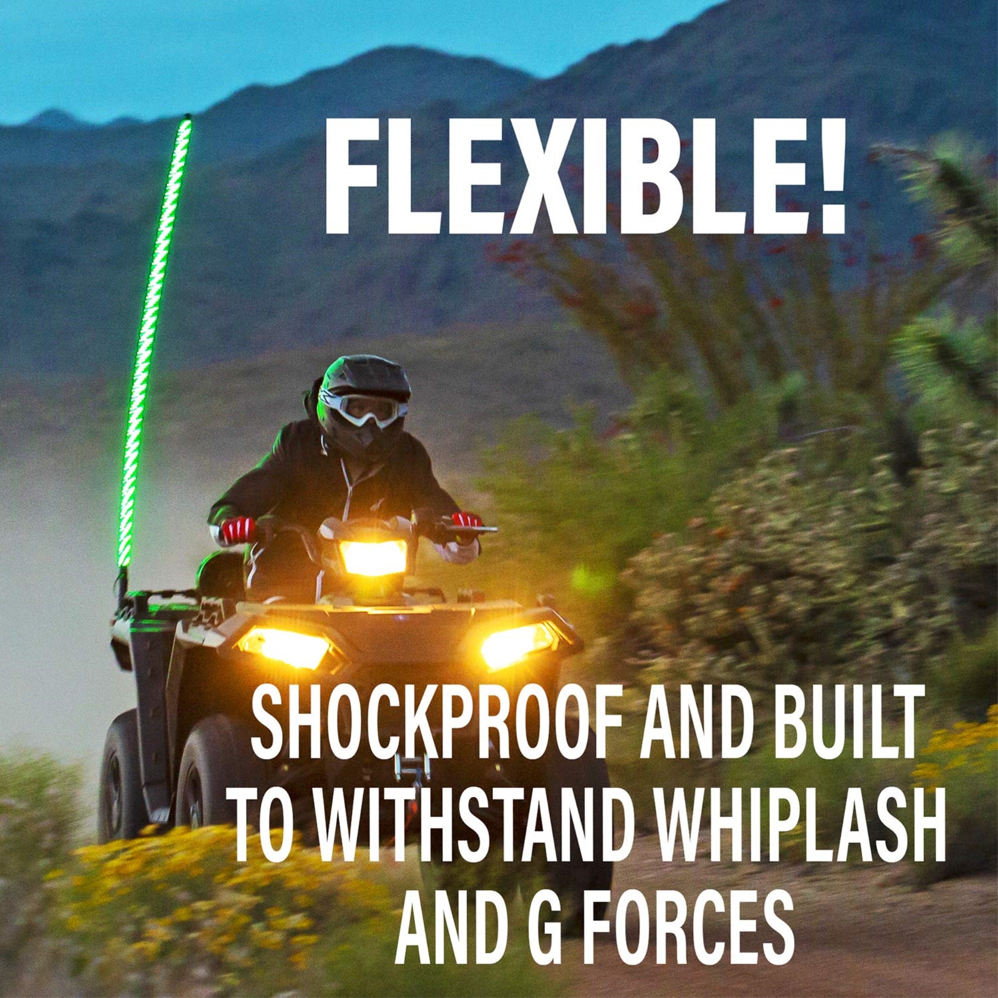 Boss Audio Systems Wp4 Atv Whip - 48 Inch, 360 Degree Rgb (Red/Green/Blue) Multicolor, 20 Color Combinations, 15 Brightness Levels, Marine Rated Weatherproof Ip67, Easy Installation