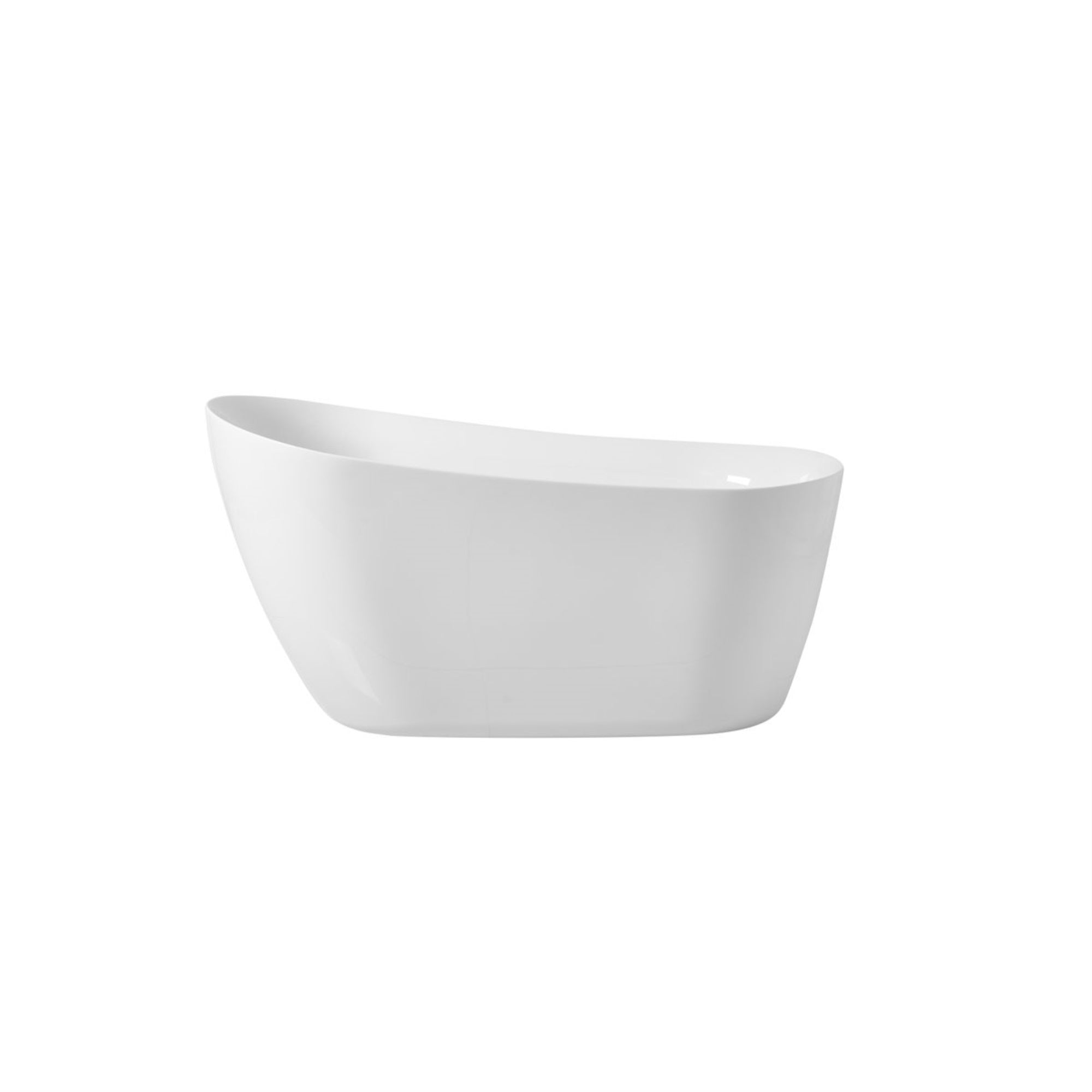 54 Inch Soaking Single Slipper Bathtub In Glossy White