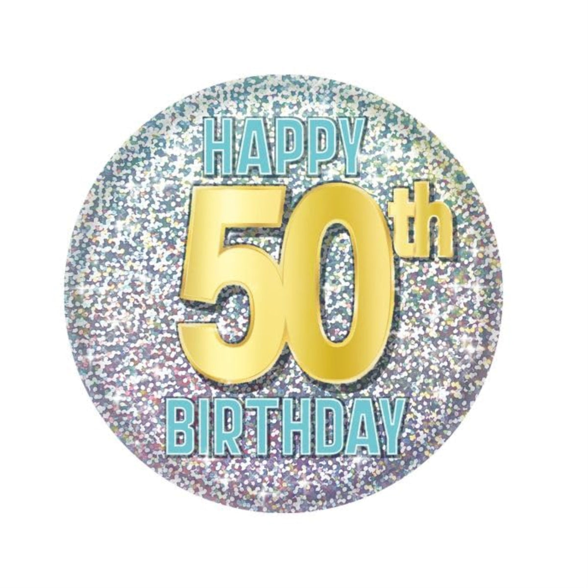50Th Birthday Button 0 Pack Of 6